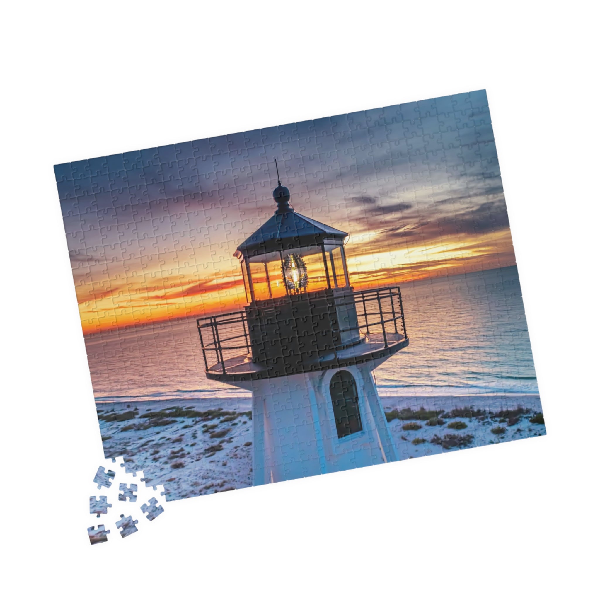 Lighthouse Sunset Puzzle 110, 252, 520, 1014 Piece | Scenic Coastal Jigsaw