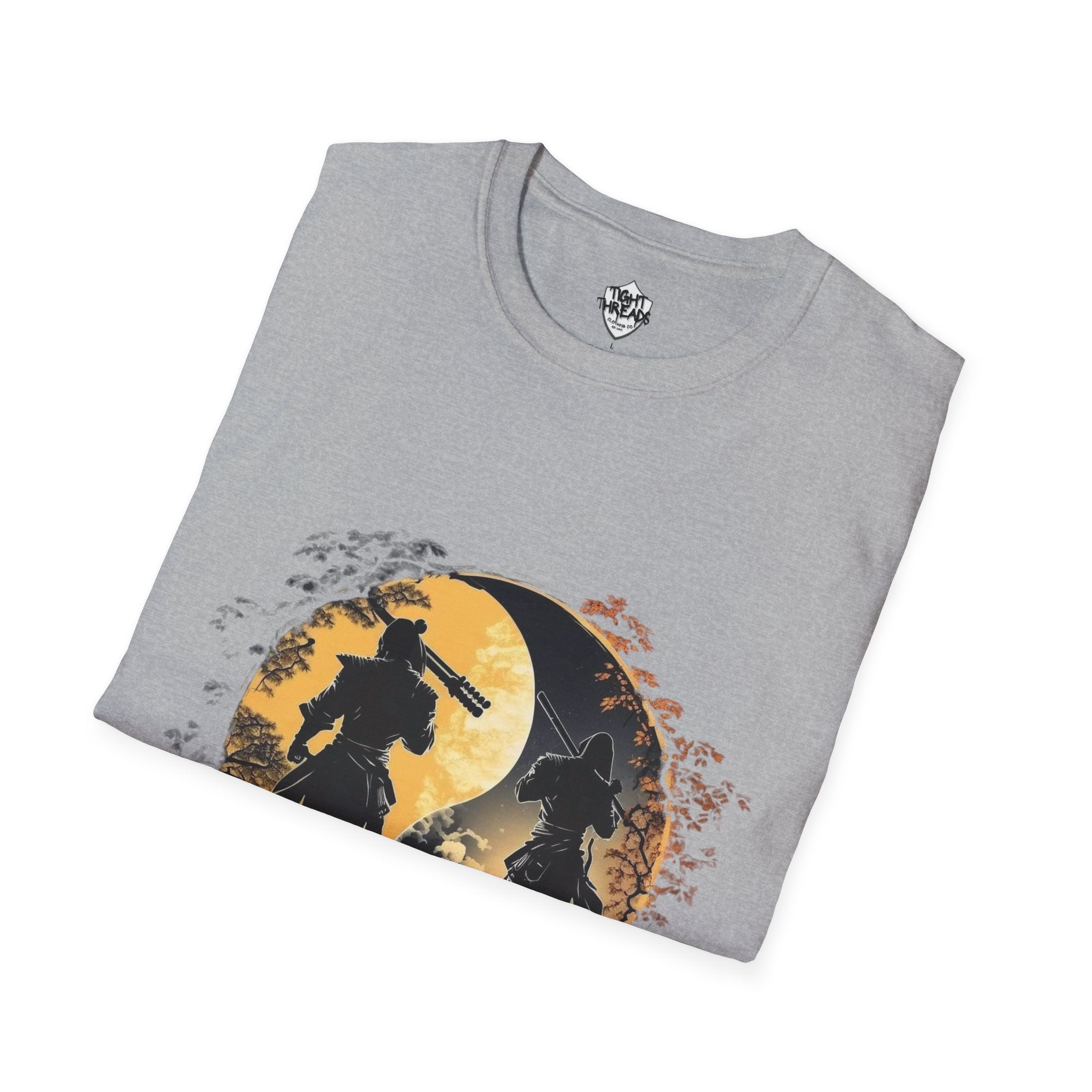 Yin Yang Samurai unisex style T-Shirt, Men and Women T-Shirt, durable and smooth fabric, casual wear.