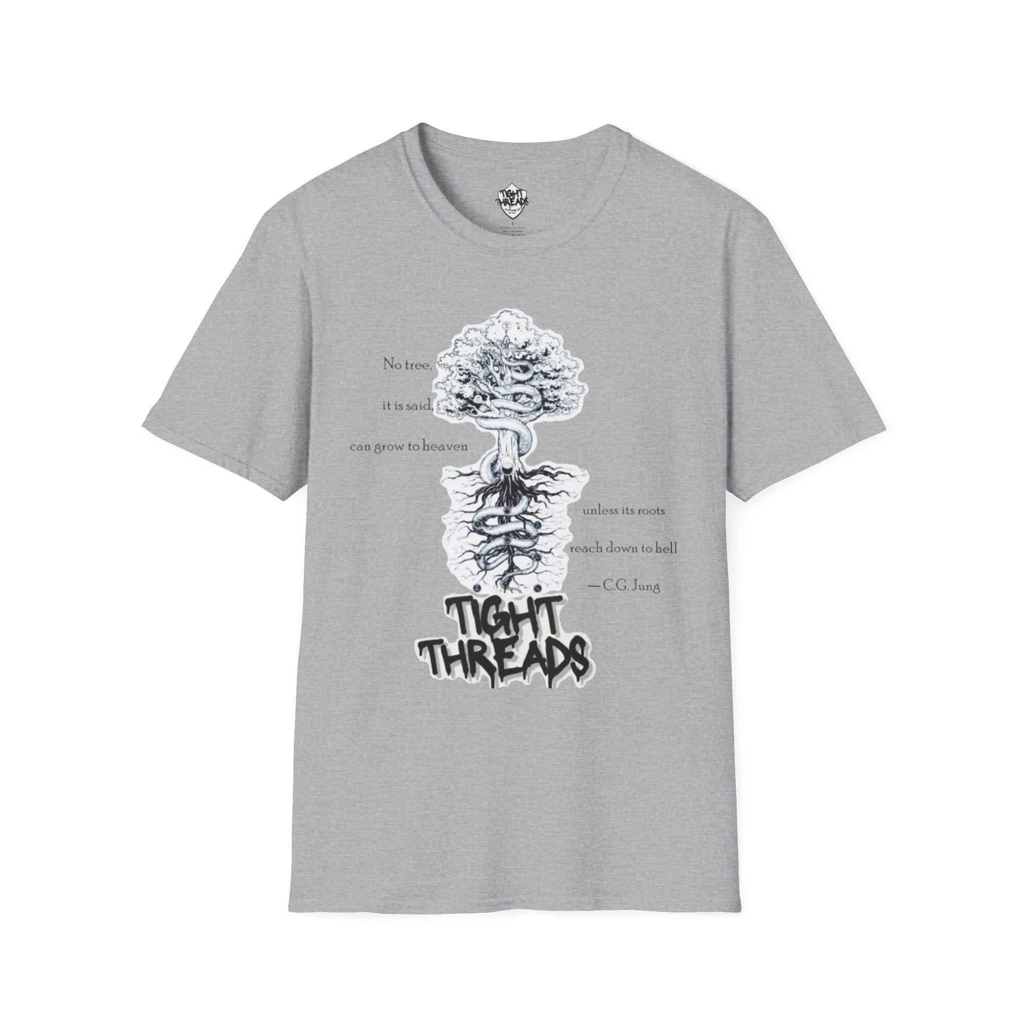 Carl Jung Quote Tees for Philosophers, Comfort Wear, Gift for Friends, Eco-Friendly Fashion, Tree Design Shirt