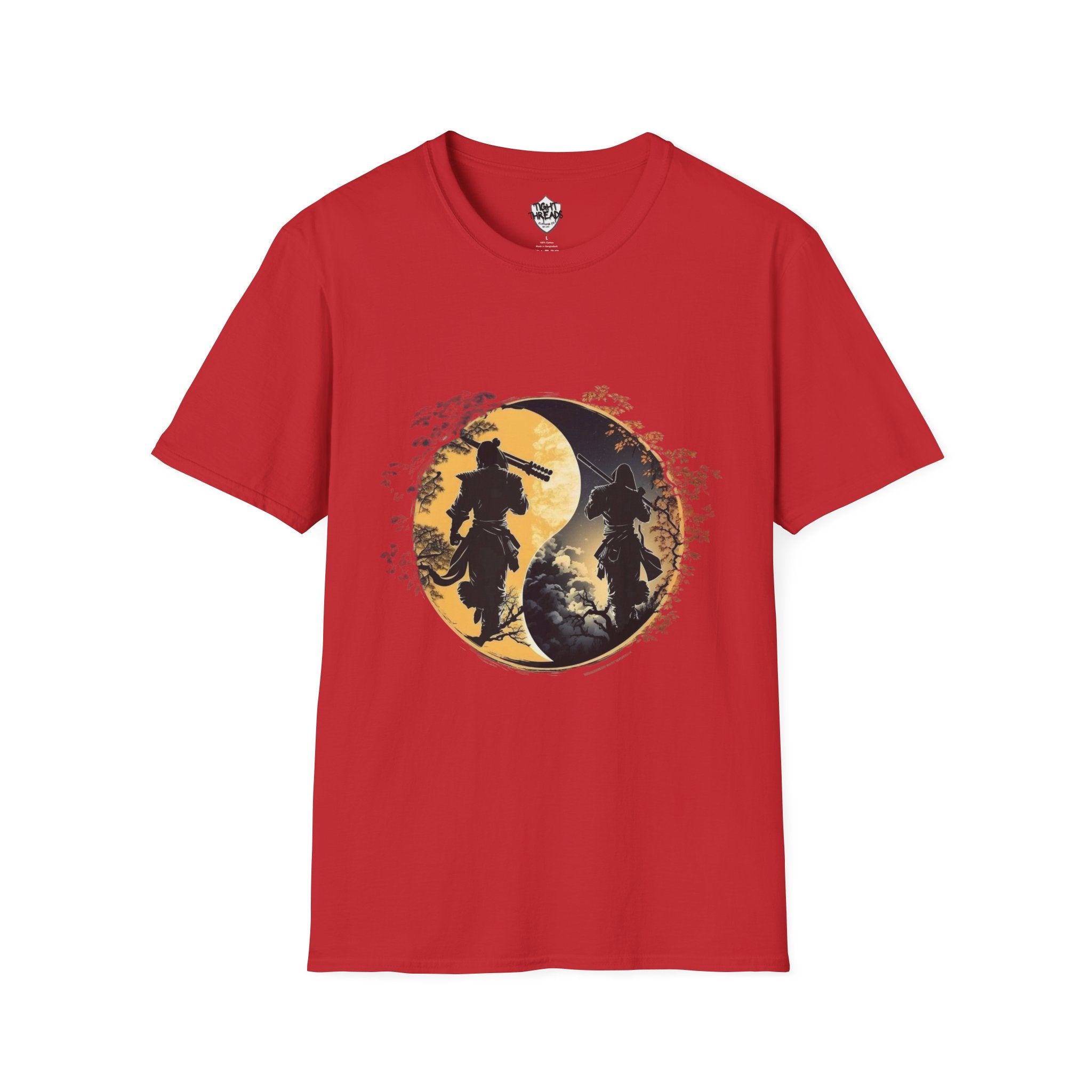 Yin Yang Samurai unisex style T-Shirt, Men and Women T-Shirt, durable and smooth fabric, casual wear.