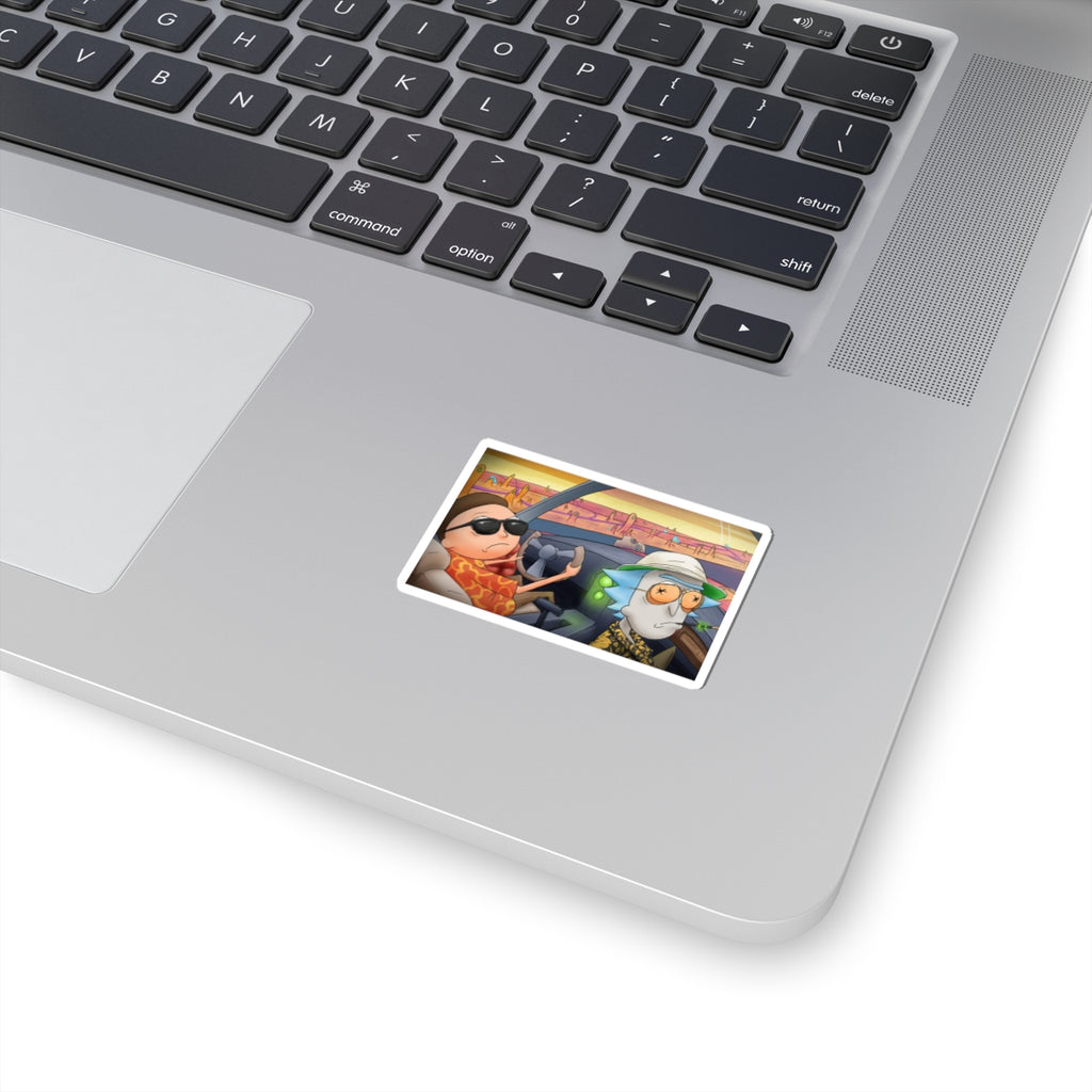 Psychedelic Fear and Loathing Rick and Morty Style Sticker | Kiss-Cut Sticker