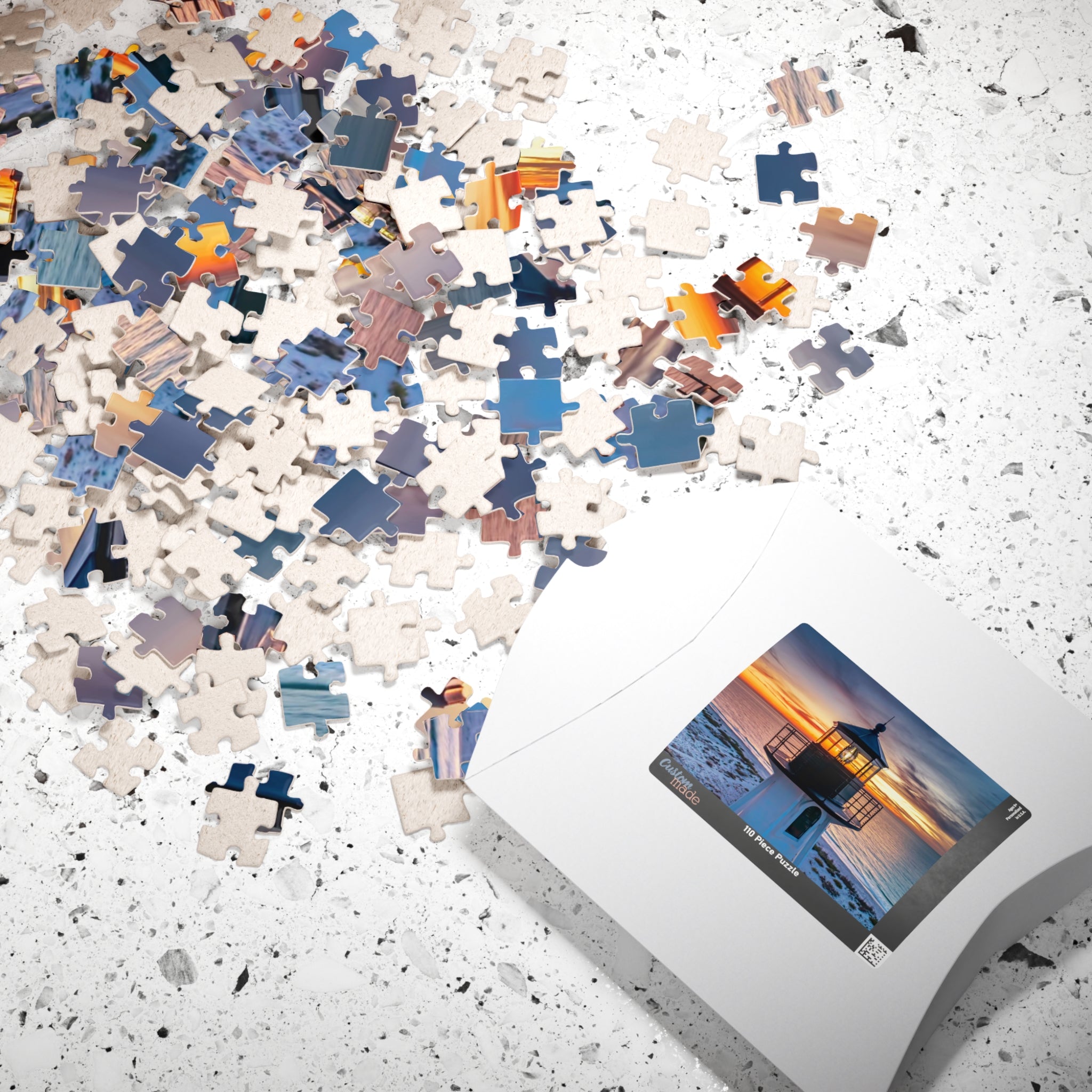 Lighthouse Sunset Puzzle 110, 252, 520, 1014 Piece | Scenic Coastal Jigsaw