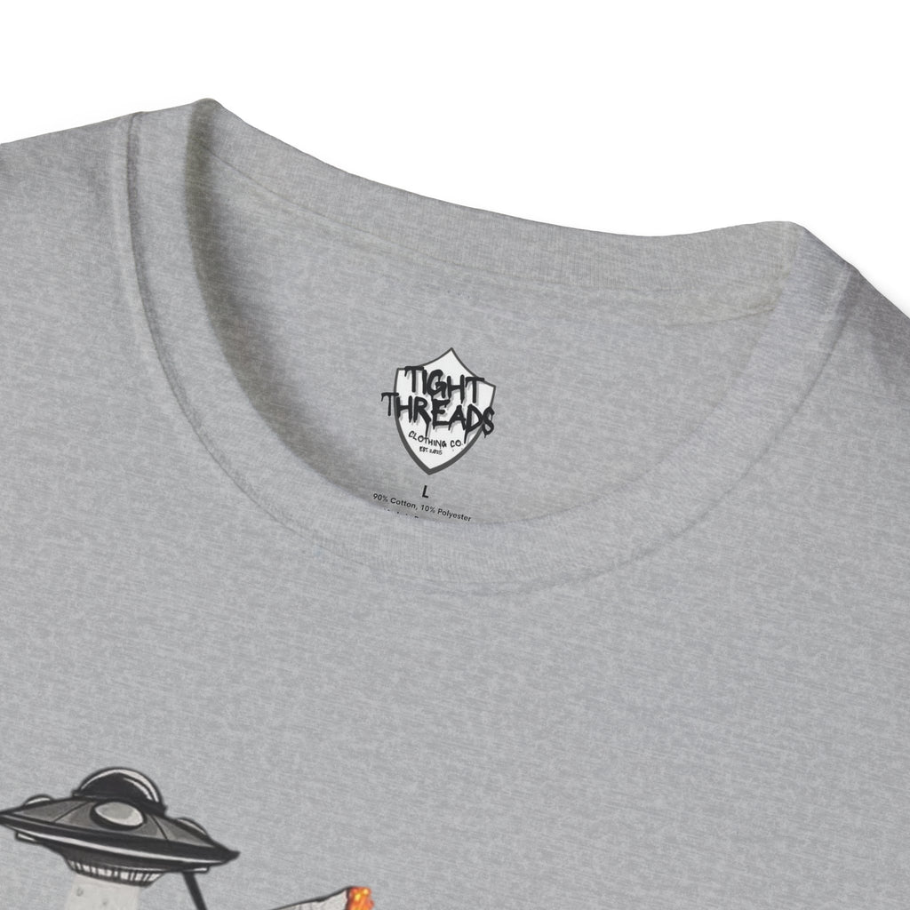 UFO Head Smokin Graffiti Street Art Unisex T-Shirt, Urban Graphic Tee, Unique Gift, Casual Style, Everyday Wear