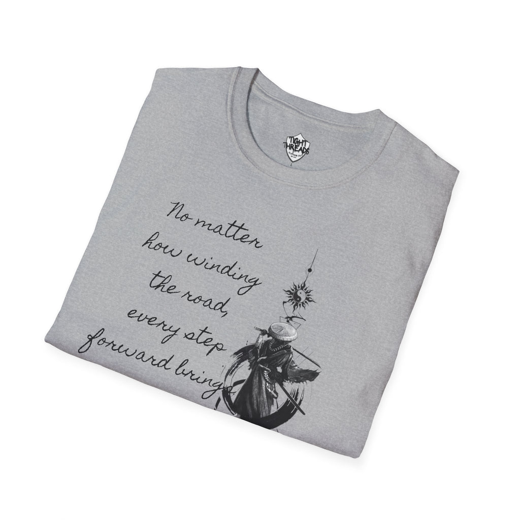 Samurai Unalome Inspirational Quote T-Shirt, Motivational Tee, Unique Graphic Shirt, Gift for Friends, Casual Wear, Unisex Softstyle Tee