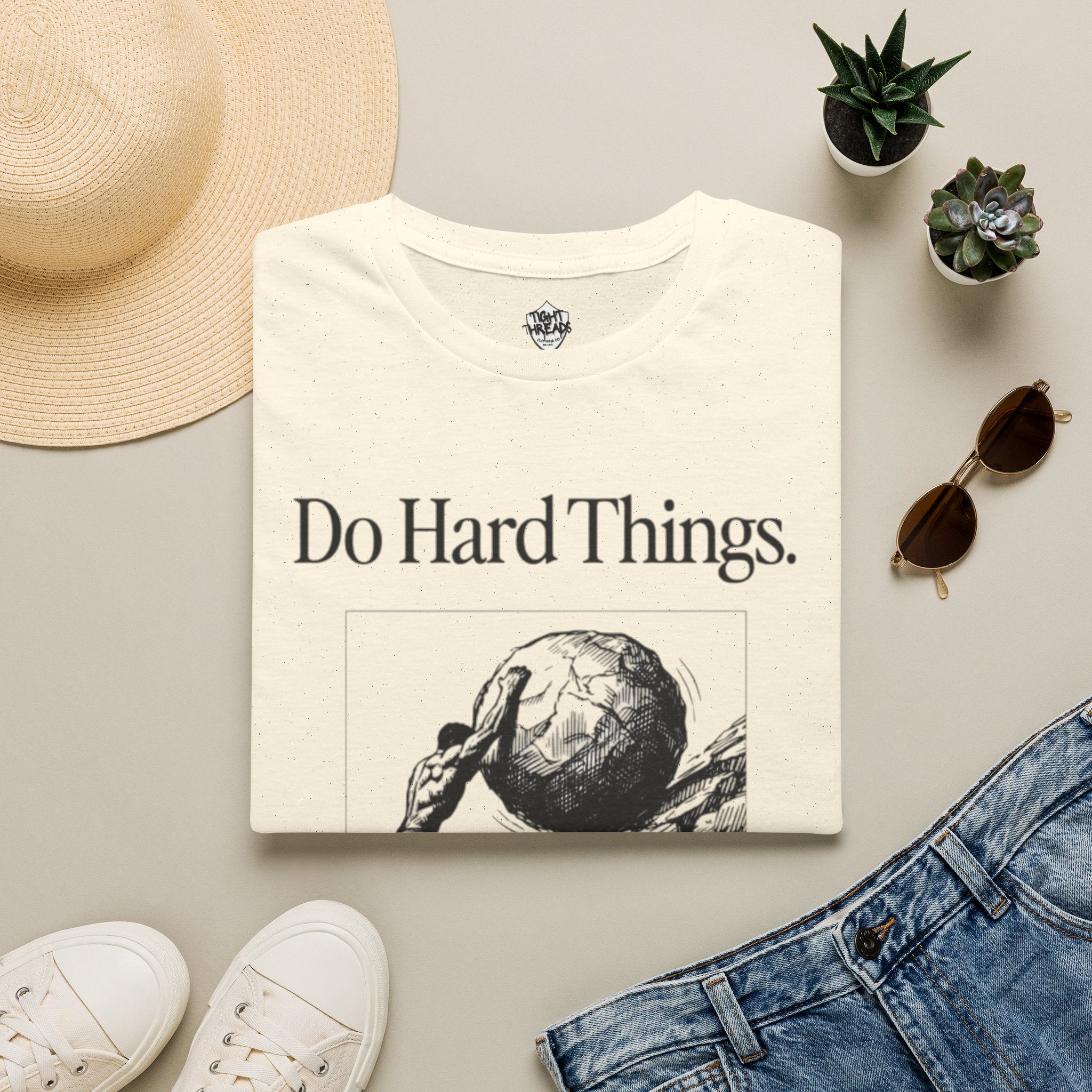 Do Hard Things Inspirational Unisex T-Shirt: Motivational Gym Tee, Casual Workout Shirt, Positive Apparel