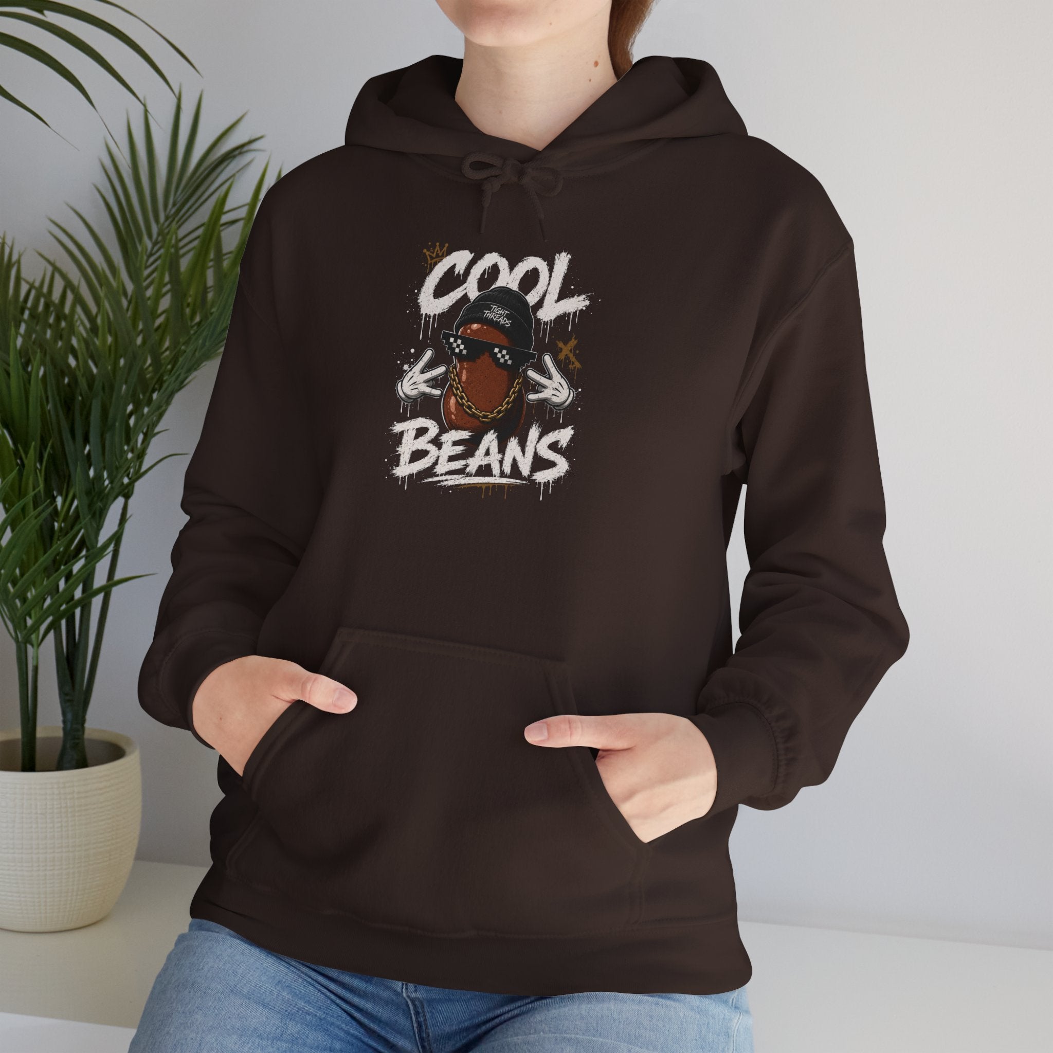 Cool Beans Hoodie — Funny Cartoon Coffee Bean Graphic Pullover