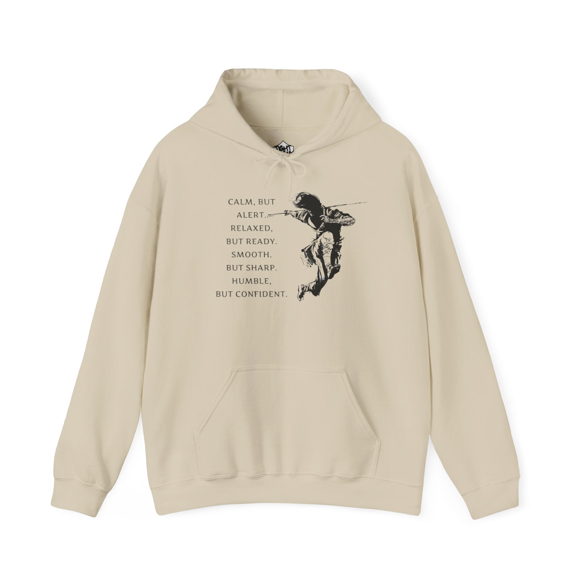 Calm Yet Confident Hoodie, Inspirational Sweatshirt for Mindfulness, Gift for Creatives, Cozy Layer for Every Occasion