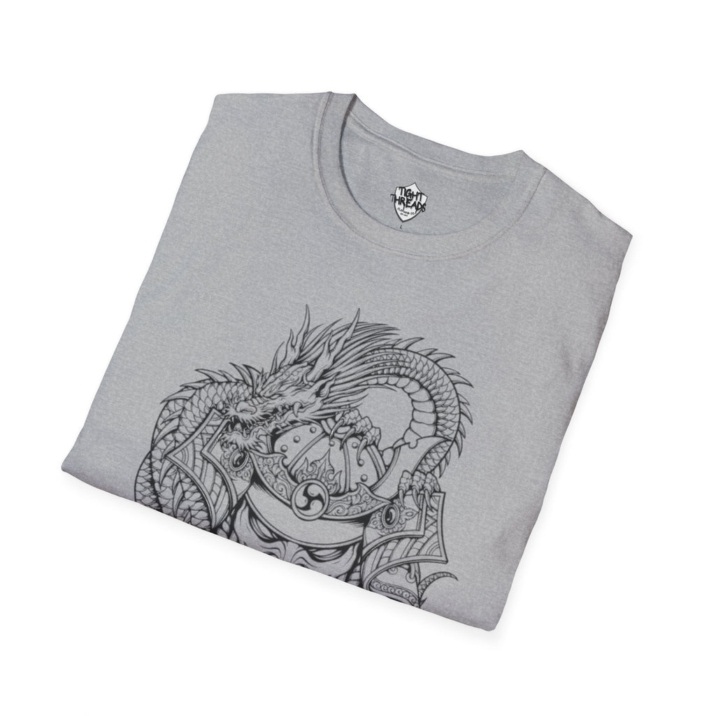 Dragon Oni Graphic Unisex Softstyle T-Shirt, Casual Wear, Gift for Him/Her, Festival Outfit, Anime Lover Tee, Unique Art Shirt