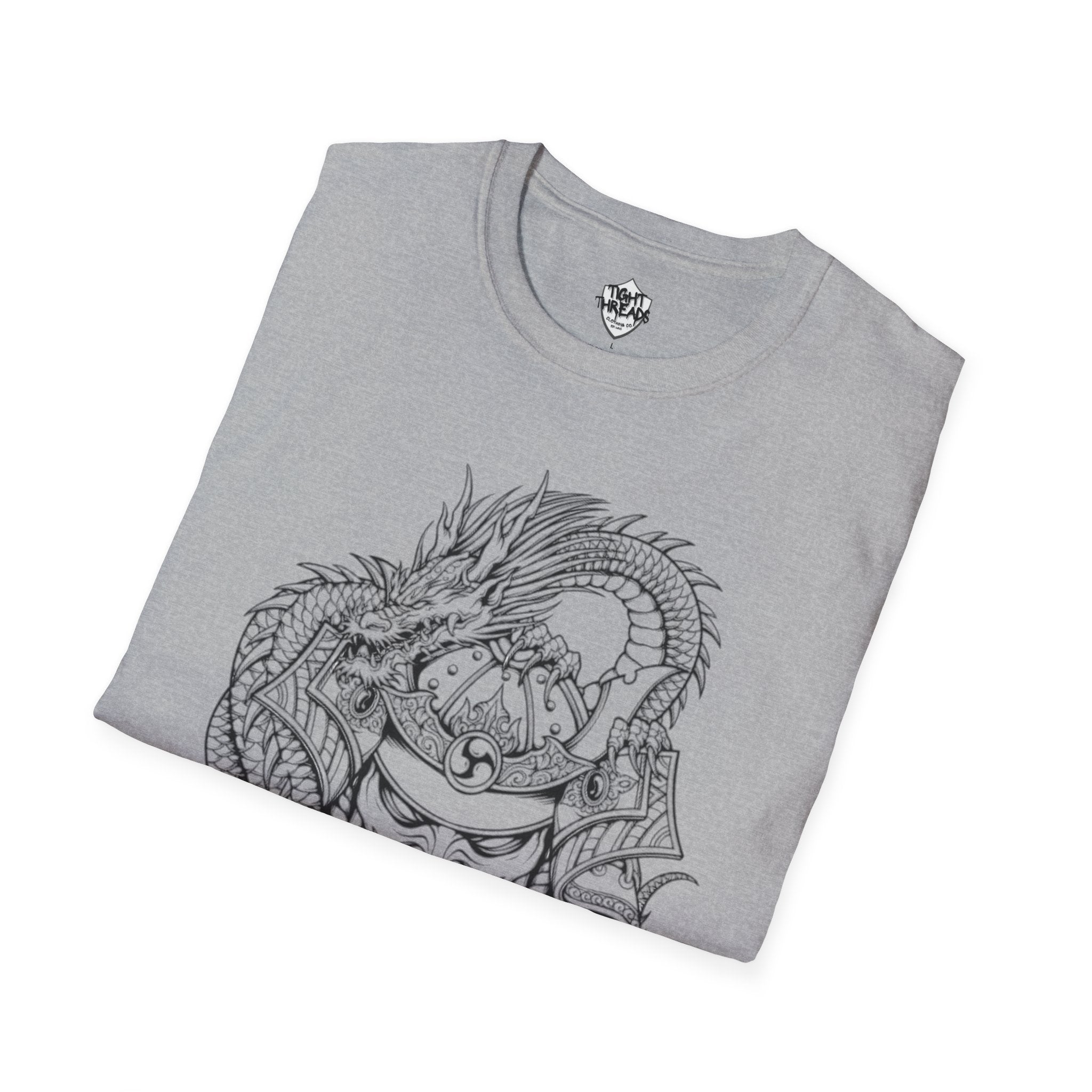 Dragon Oni Graphic Unisex Softstyle T-Shirt, Casual Wear, Gift for Him/Her, Festival Outfit, Anime Lover Tee, Unique Art Shirt