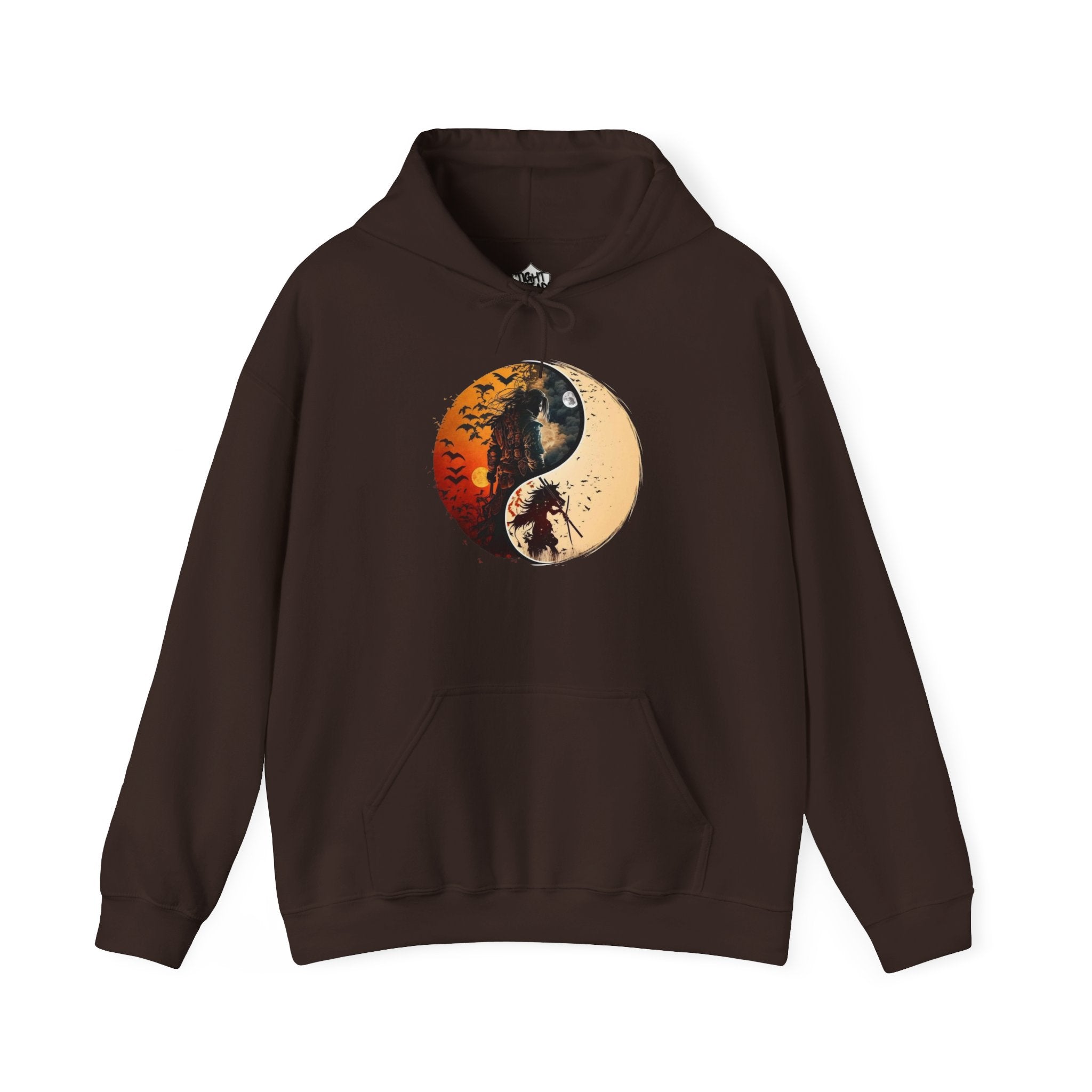 Yin Yang Samurai Hoodie - Cozy Streetwear, Unisex Fashion, Meditation Gift, Casual Wear, Spiritual Apparel