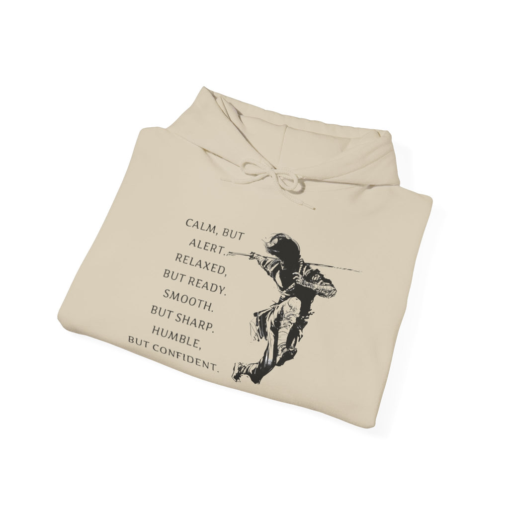 Calm Yet Confident Hoodie, Inspirational Sweatshirt for Mindfulness, Gift for Creatives, Cozy Layer for Every Occasion