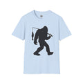 Bigfoot Fishing T-Shirt | Sasquatch Fisherman Silhouette
