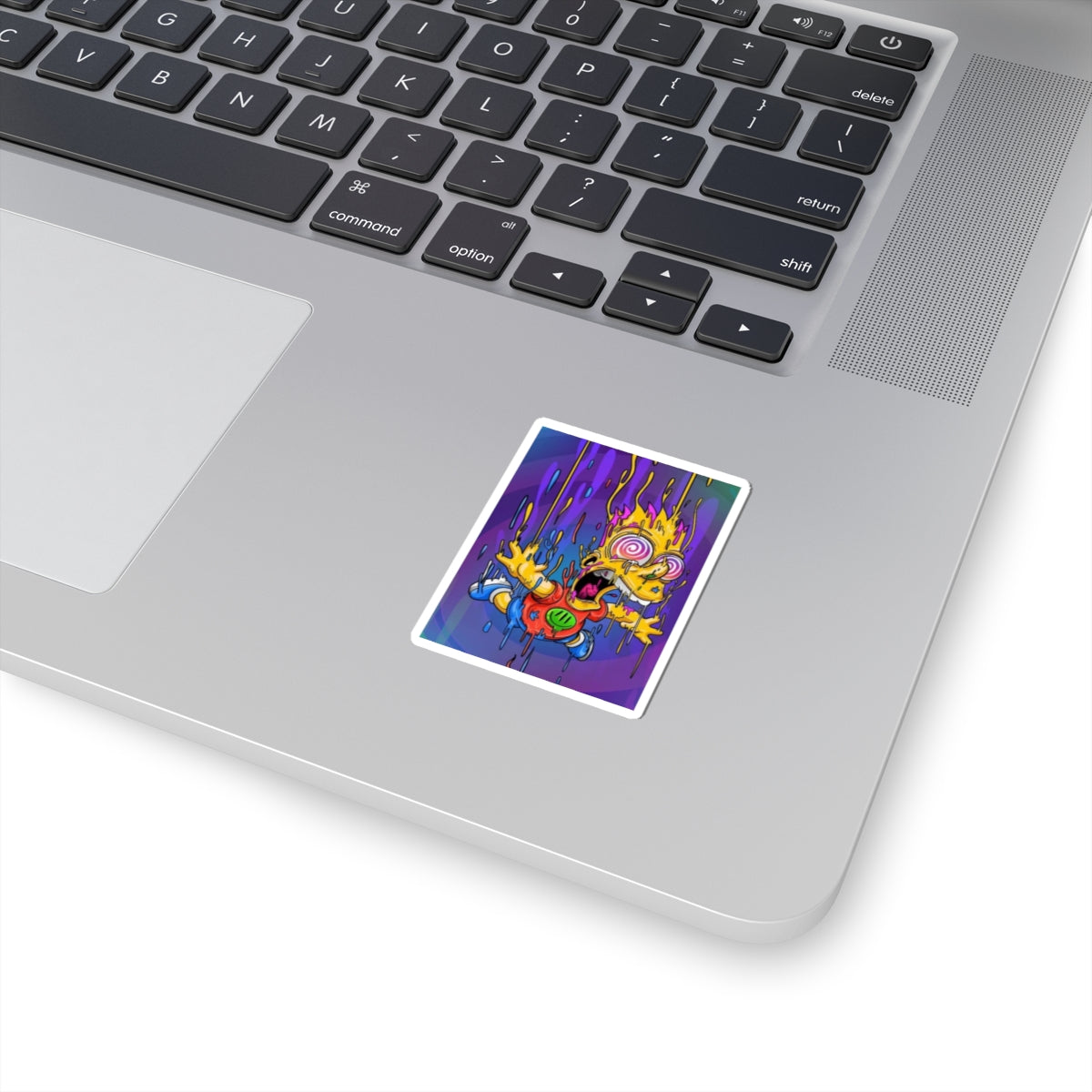 Psychedelic Meltdown Bart Kiss-Cut Sticker | Trippy Drip Art