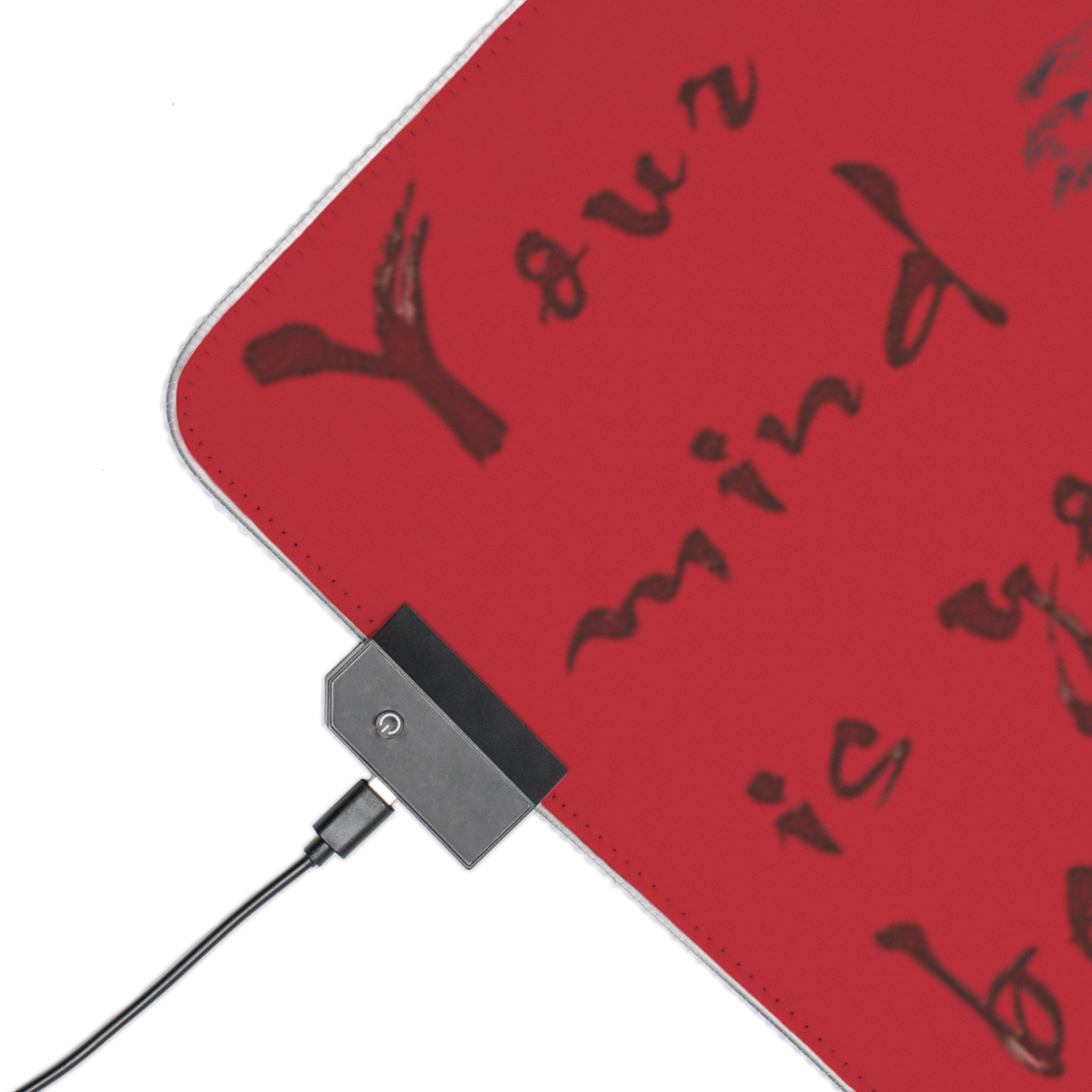 Samurai Yin Yang LED Gaming Mouse Pad | Warrior Silhouette, Kanji, Motivational Quote