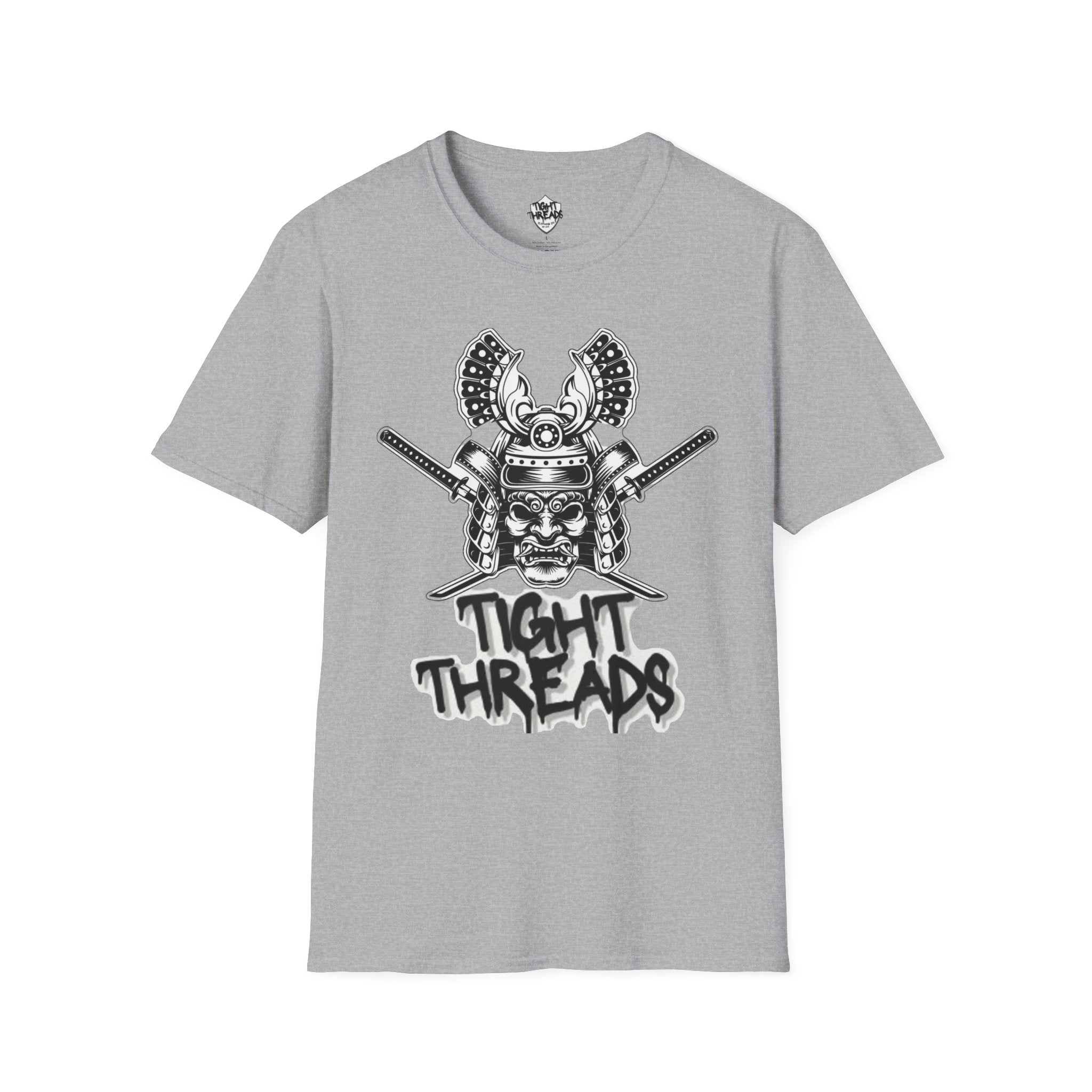 Samurai Skull Graphic T-Shirt, Unisex Softstyle Tee, Edgy Streetwear, Perfect for Anime Fans, Casual Wear, Birthday Gift