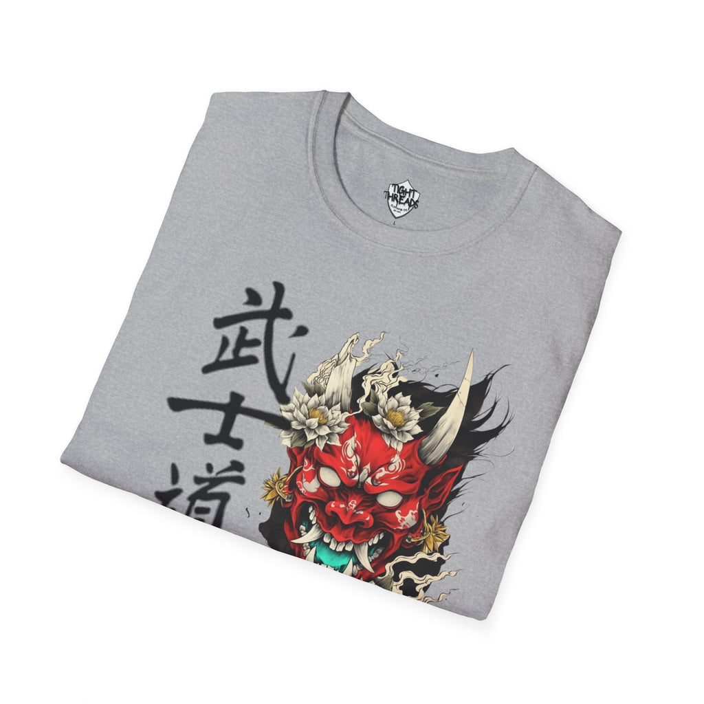 Oni Samurai Bushido Graphic Tee, Unisex Softstyle T-Shirt, Streetwear Style Urban Outfit