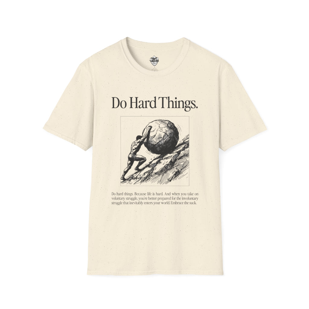Do Hard Things Inspirational Unisex T-Shirt: Motivational Gym Tee, Casual Workout Shirt, Positive Apparel