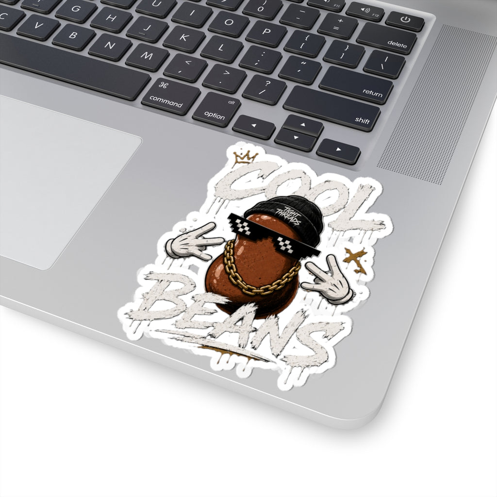 Cool Beans Sticker — Hip-Hop Bean Character Kiss-Cut Sticker