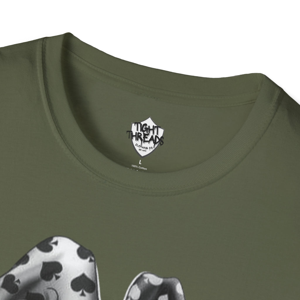 Skull Jester Tee - Unisex Softstyle T-Shirt, Halloween Costume Tee, Graphic Tee, Funny Shirt, Unique Gift for Him/Her