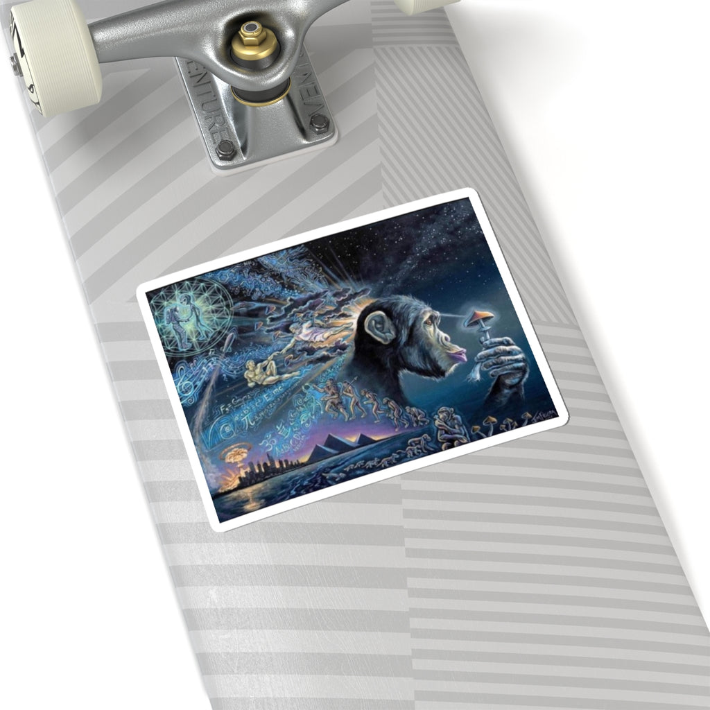 Cosmic Monkey Kiss-Cut Stickers | Artistic Vinyl Decals for Laptops, Journals, Phone Cases, Gifts, Home Decor
