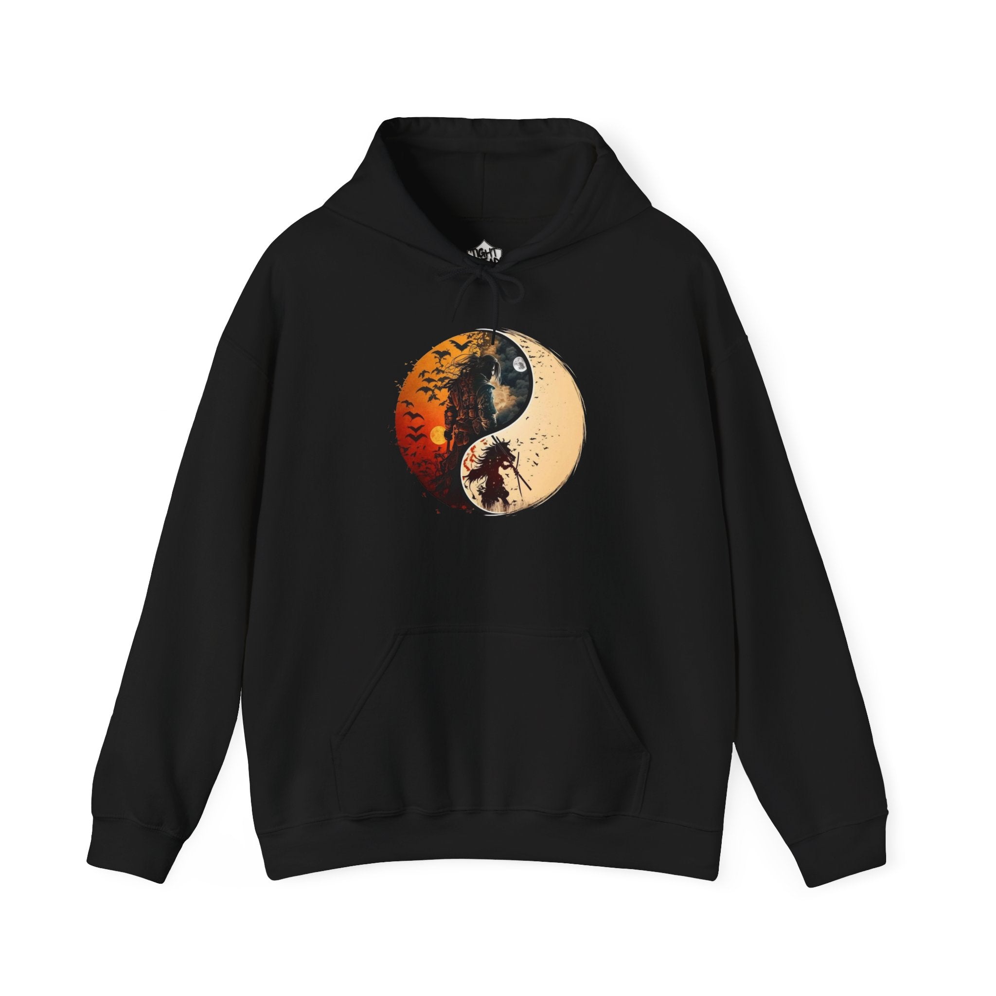 Yin Yang Samurai Hoodie - Cozy Streetwear, Unisex Fashion, Meditation Gift, Casual Wear, Spiritual Apparel