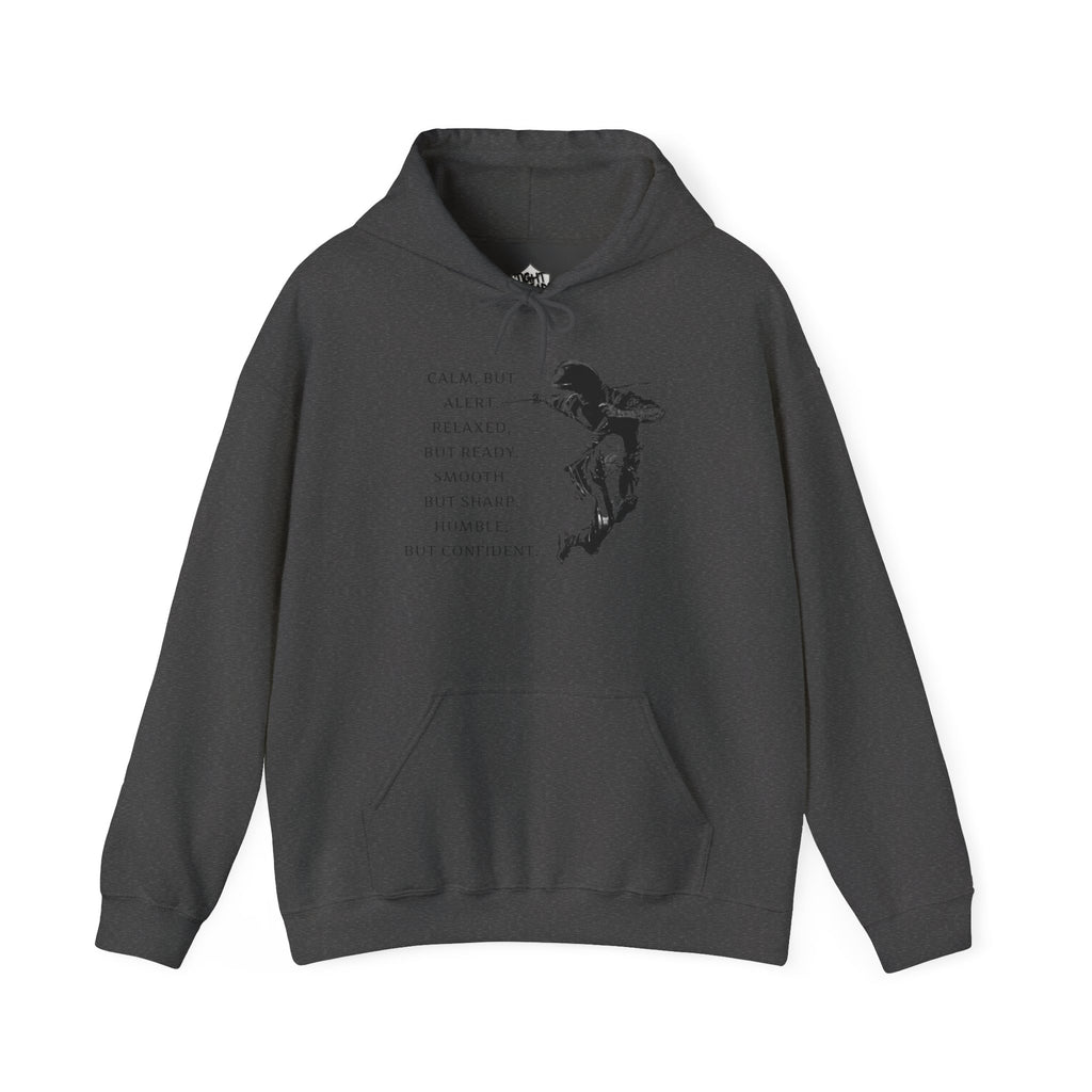 Calm Yet Confident Hoodie, Inspirational Sweatshirt for Mindfulness, Gift for Creatives, Cozy Layer for Every Occasion