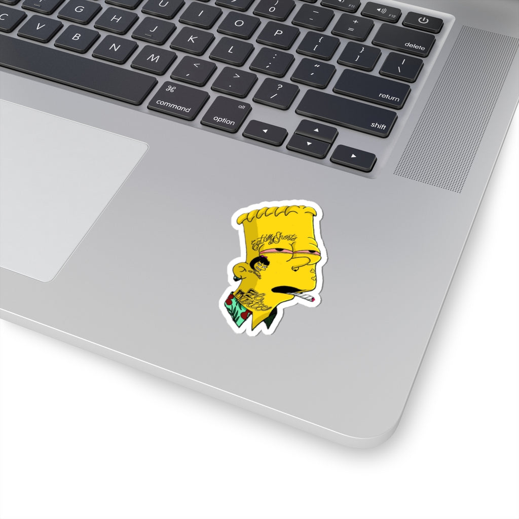 Tattooed Bart Sticker | Kiss-Cut Sticker, Cartoon Character Decal