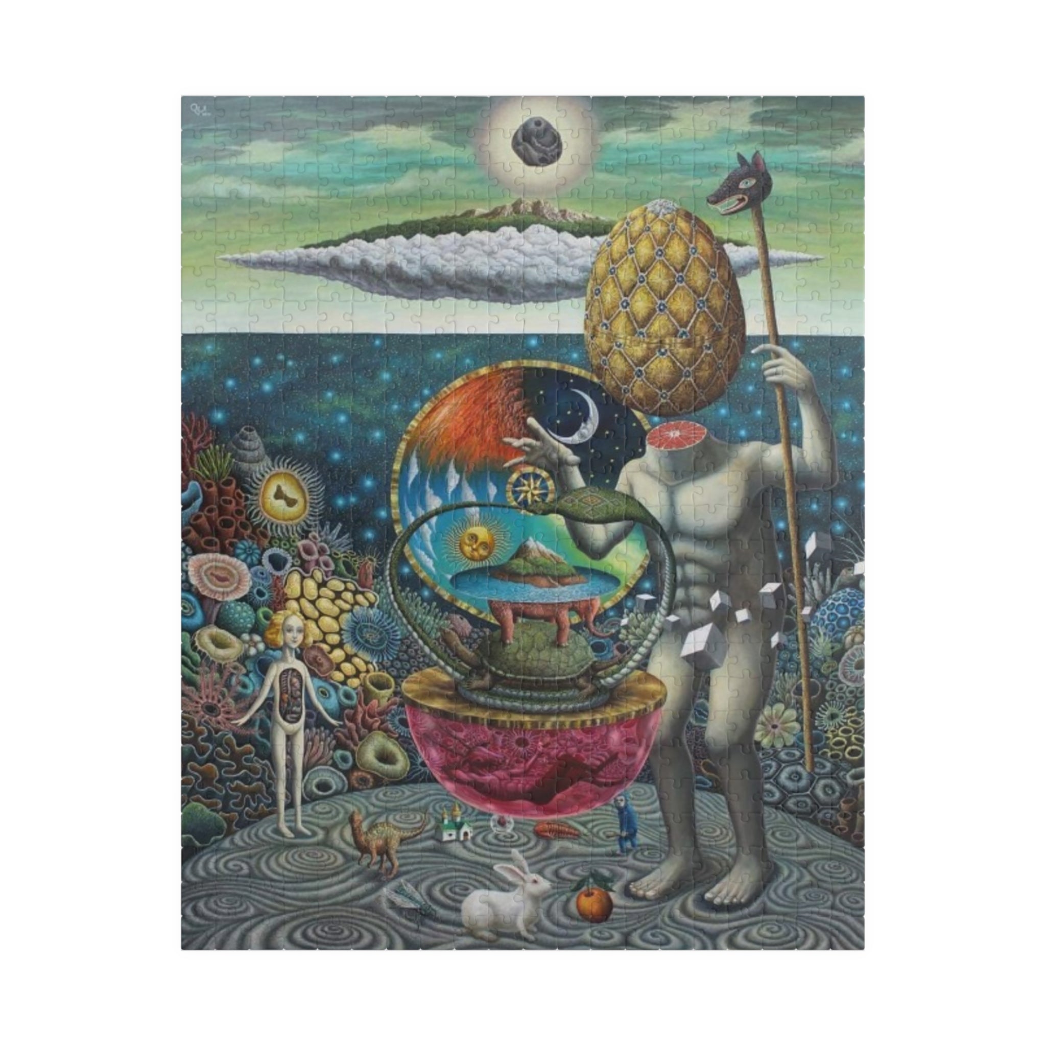 Surreal Pineapple-Headed Figure Puzzle | 110-1014 Piece Art Jigsaw