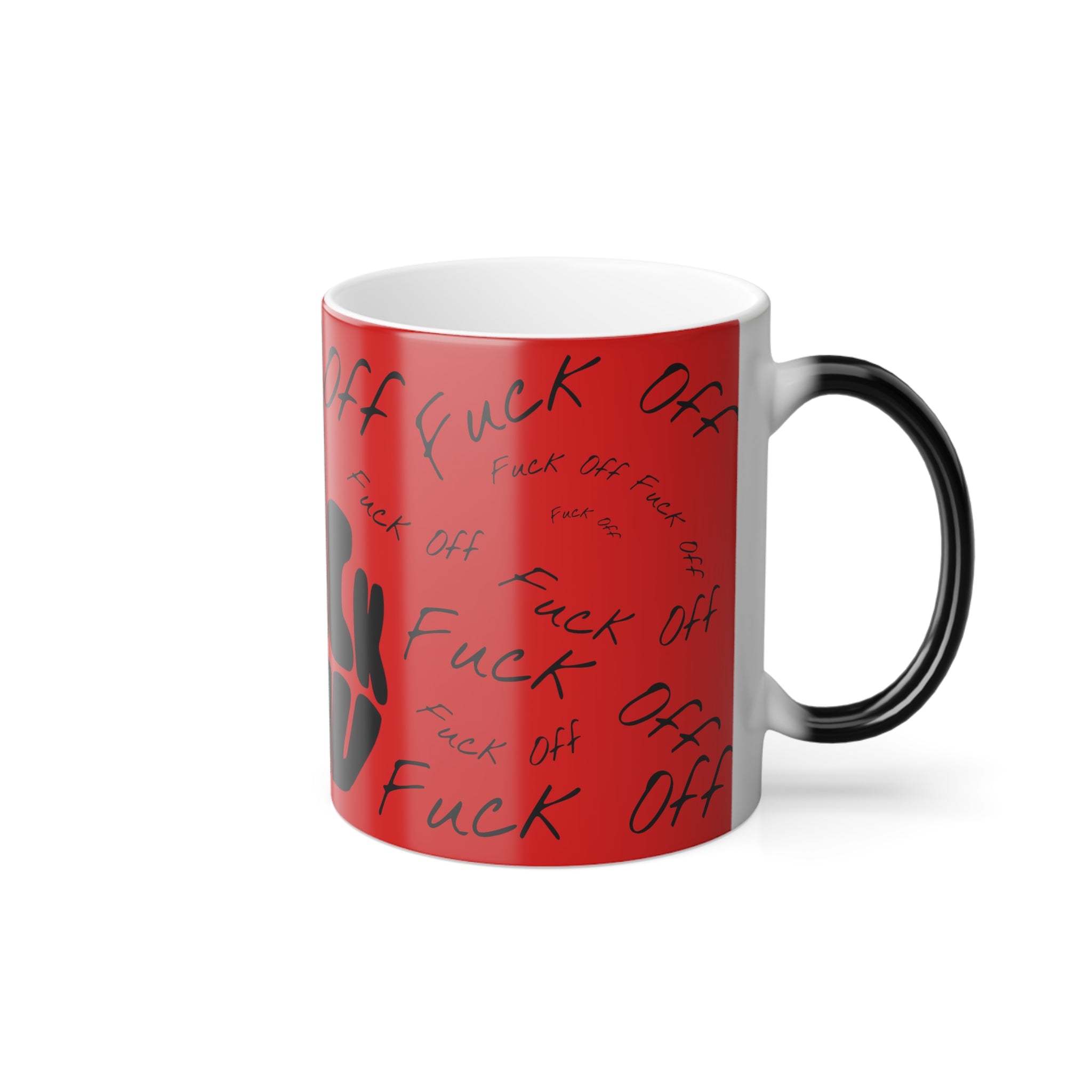 Middle Finger F*ck You Color Morphing Mug, 11oz | Heat Reveal Coffee Cup