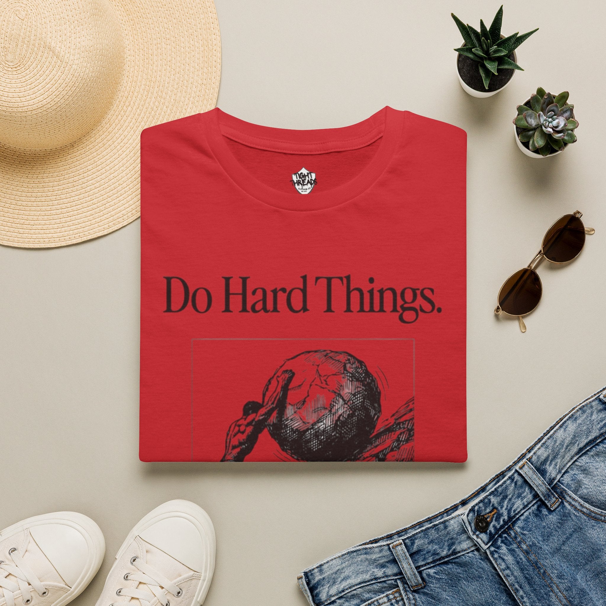 Do Hard Things Inspirational Unisex T-Shirt: Motivational Gym Tee, Casual Workout Shirt, Positive Apparel