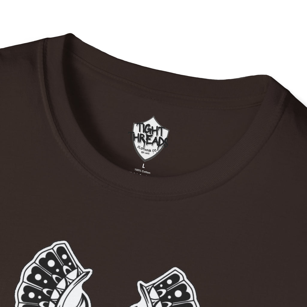Samurai Skull Graphic T-Shirt, Unisex Softstyle Tee, Edgy Streetwear, Perfect for Anime Fans, Casual Wear, Birthday Gift