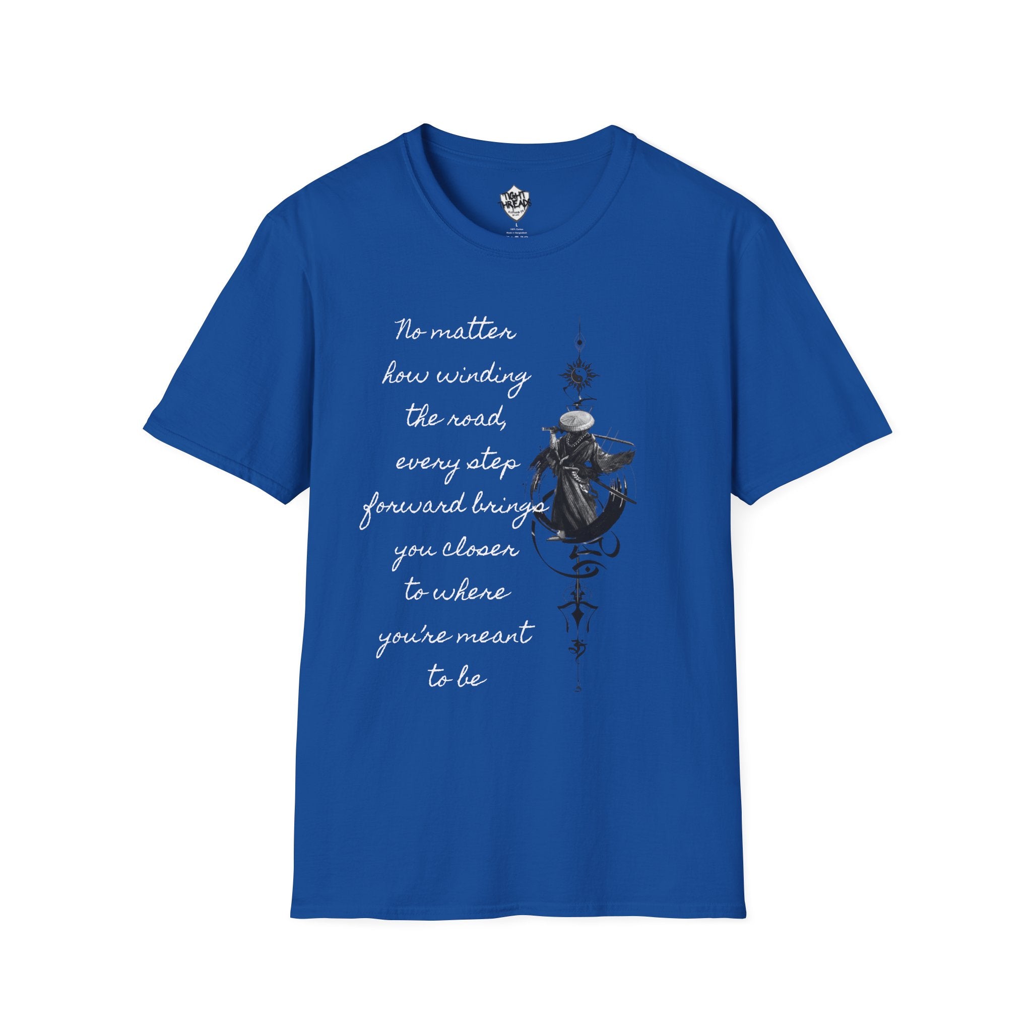 Samurai Unalome Inspirational Quote T-Shirt, Motivational Tee, Unique Graphic Shirt, Gift for Friends, Casual Wear, Unisex Softstyle Tee