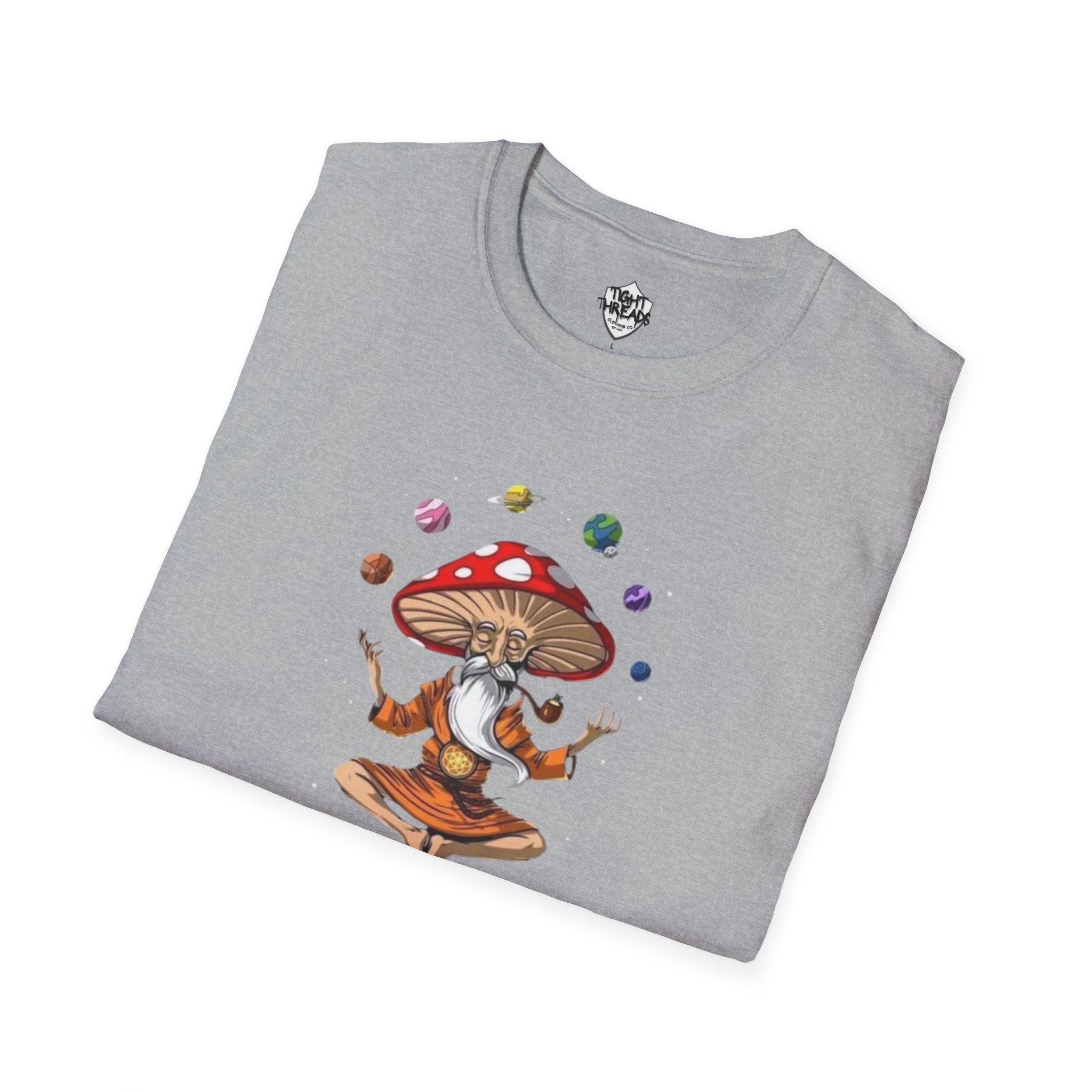 Mushroom Meditation Tee | Unisex Softstyle T-Shirt, Trendy Graphic Tee, Casual Wear, Nature Lover Gift, Relaxation Shirt, Festival Apparel