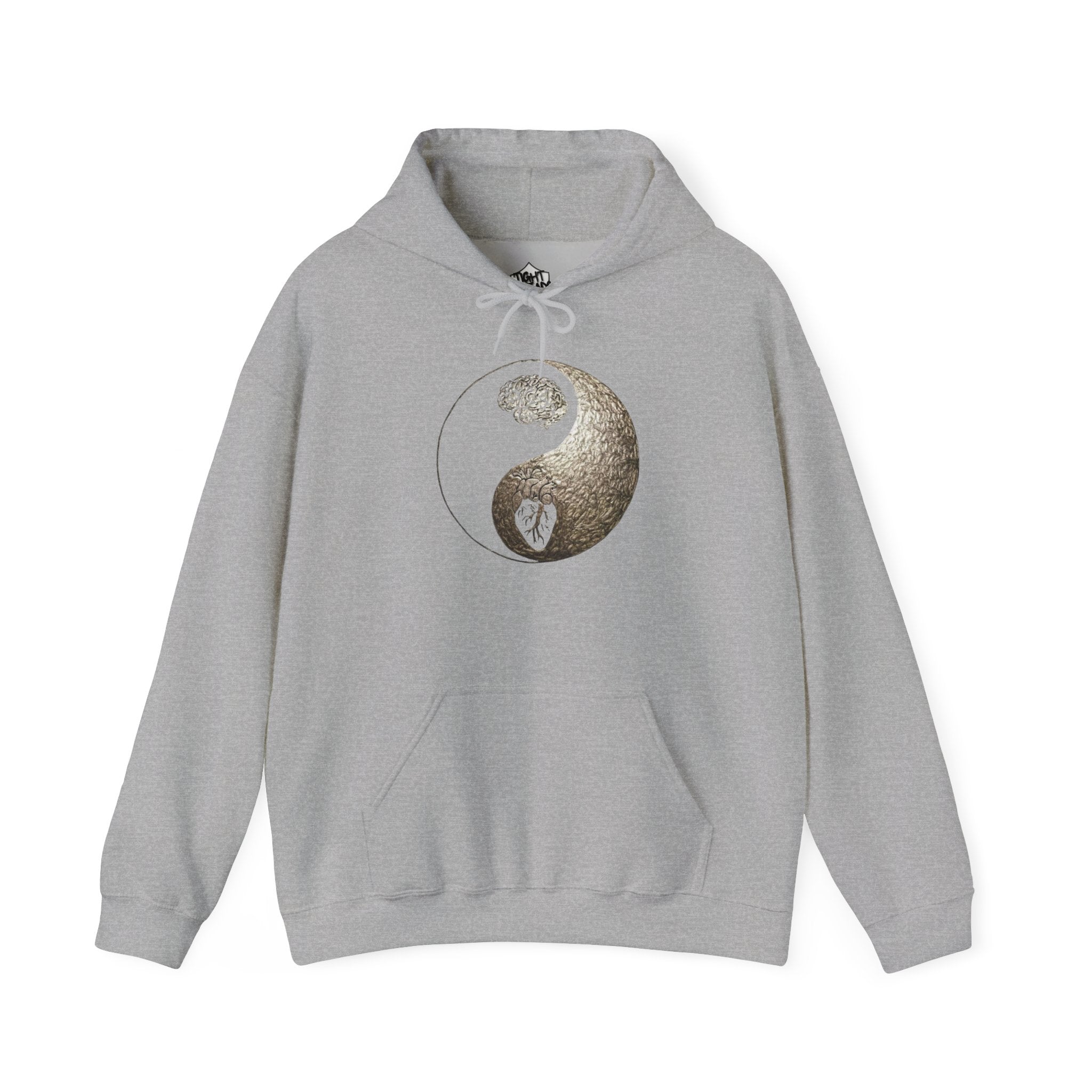 Yin Yang Mind over Body Hooded Sweatshirt - Cozy Unisex Hoodie for Peace Lovers, Spiritual Gift, Casual Wear, Meditation