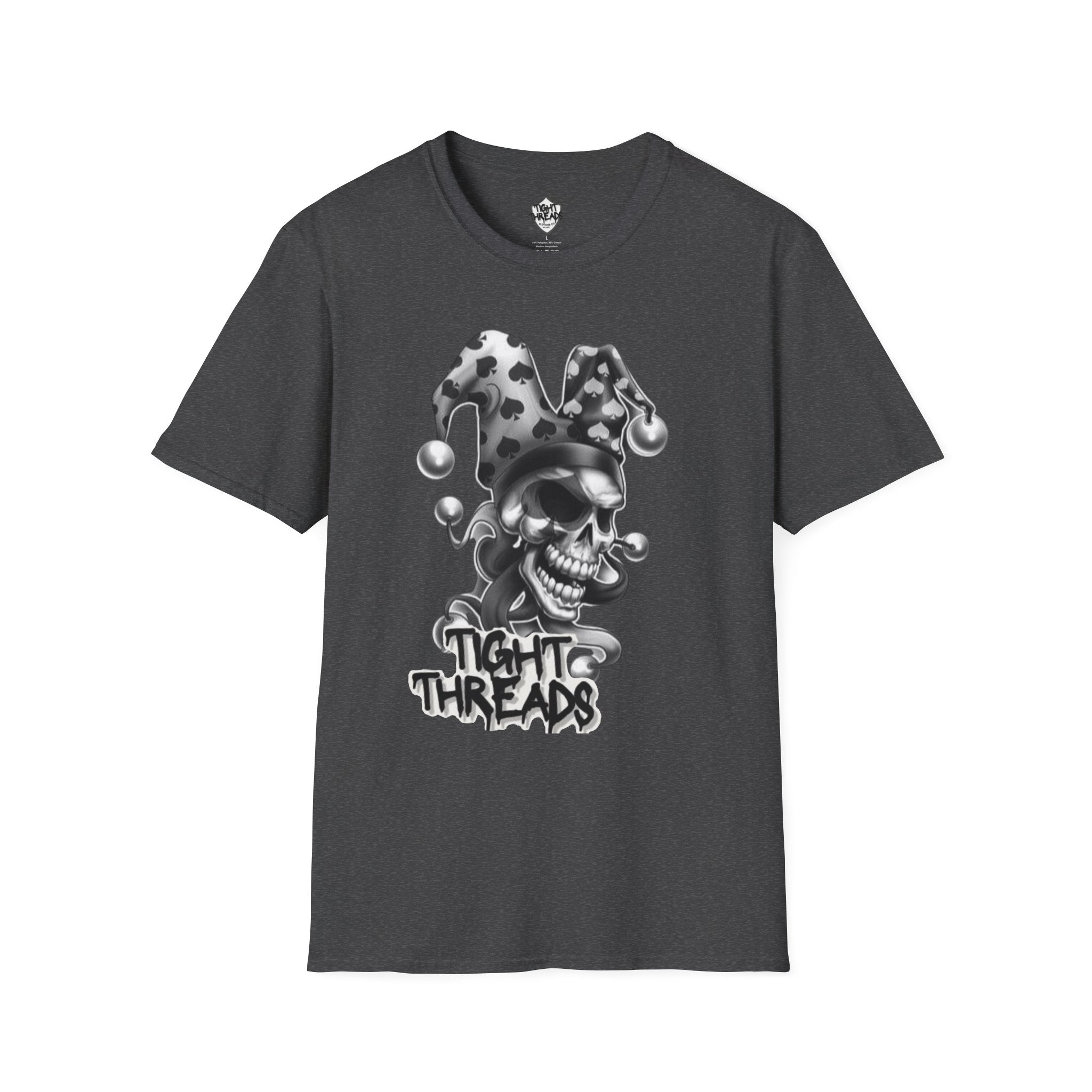 Skull Jester Tee - Unisex Softstyle T-Shirt, Halloween Costume Tee, Graphic Tee, Funny Shirt, Unique Gift for Him/Her
