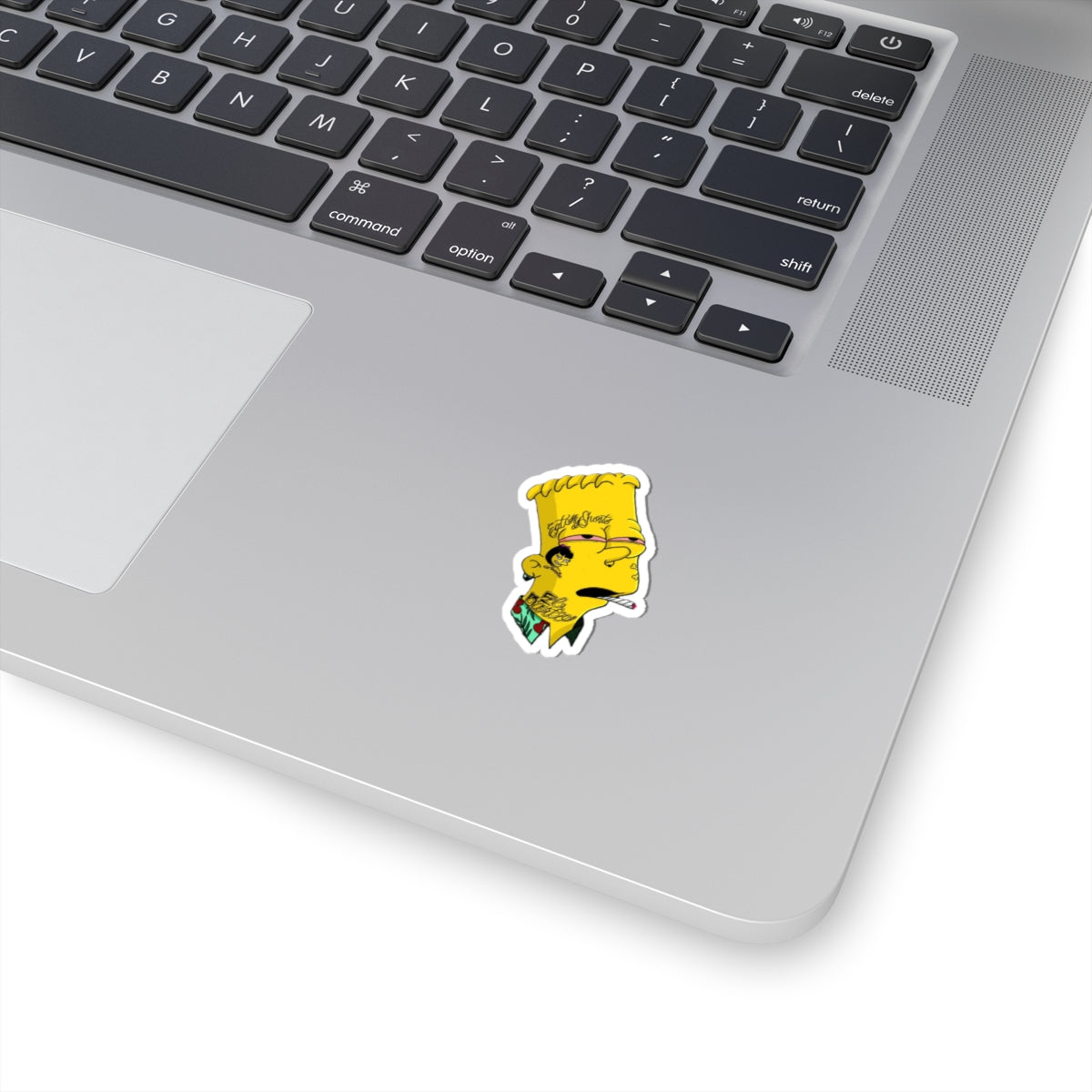 Tattooed Bart Sticker | Kiss-Cut Sticker, Cartoon Character Decal