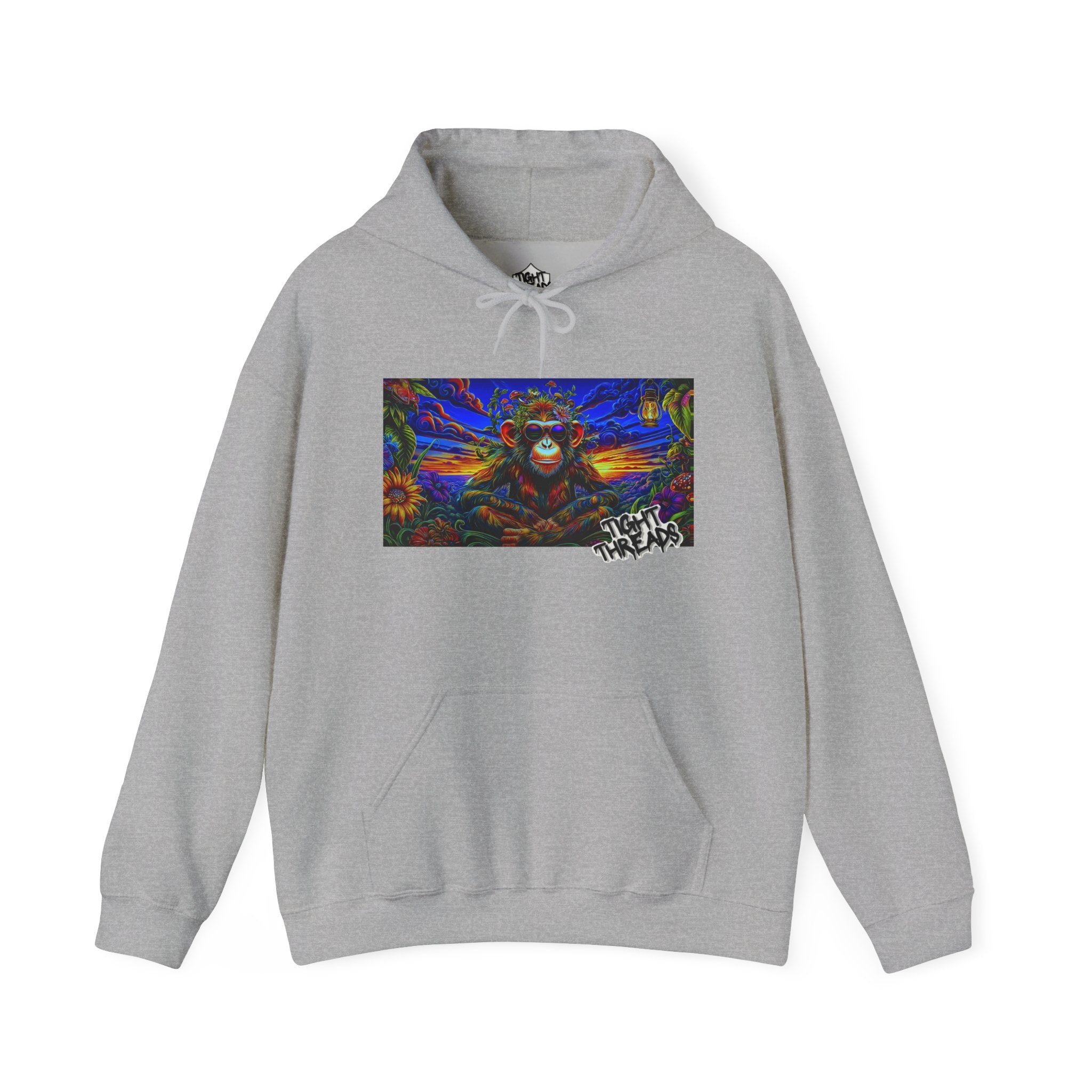 Colorful Cool Monkey Artistic Hoodie, Graphic Sweatshirt, Beach Vibe, Casual Streetwear, Cozy Gift, Unisex Hooded Sweatshirt