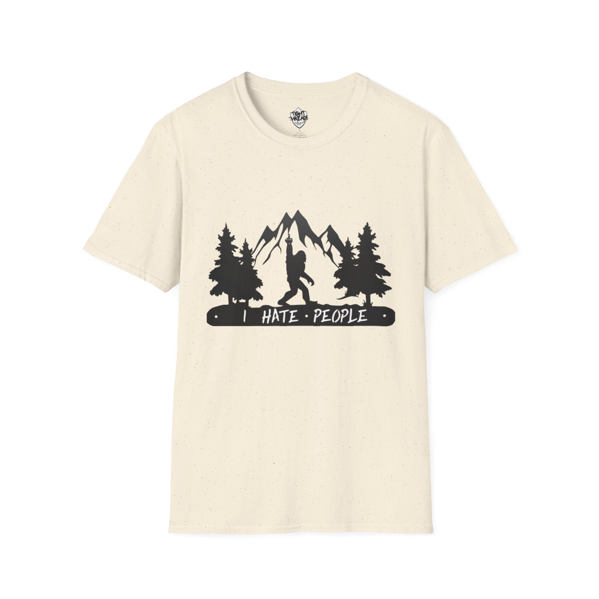 Bigfoot I Hate People mountain silhouette T-Shirt | hiker outdoors trees