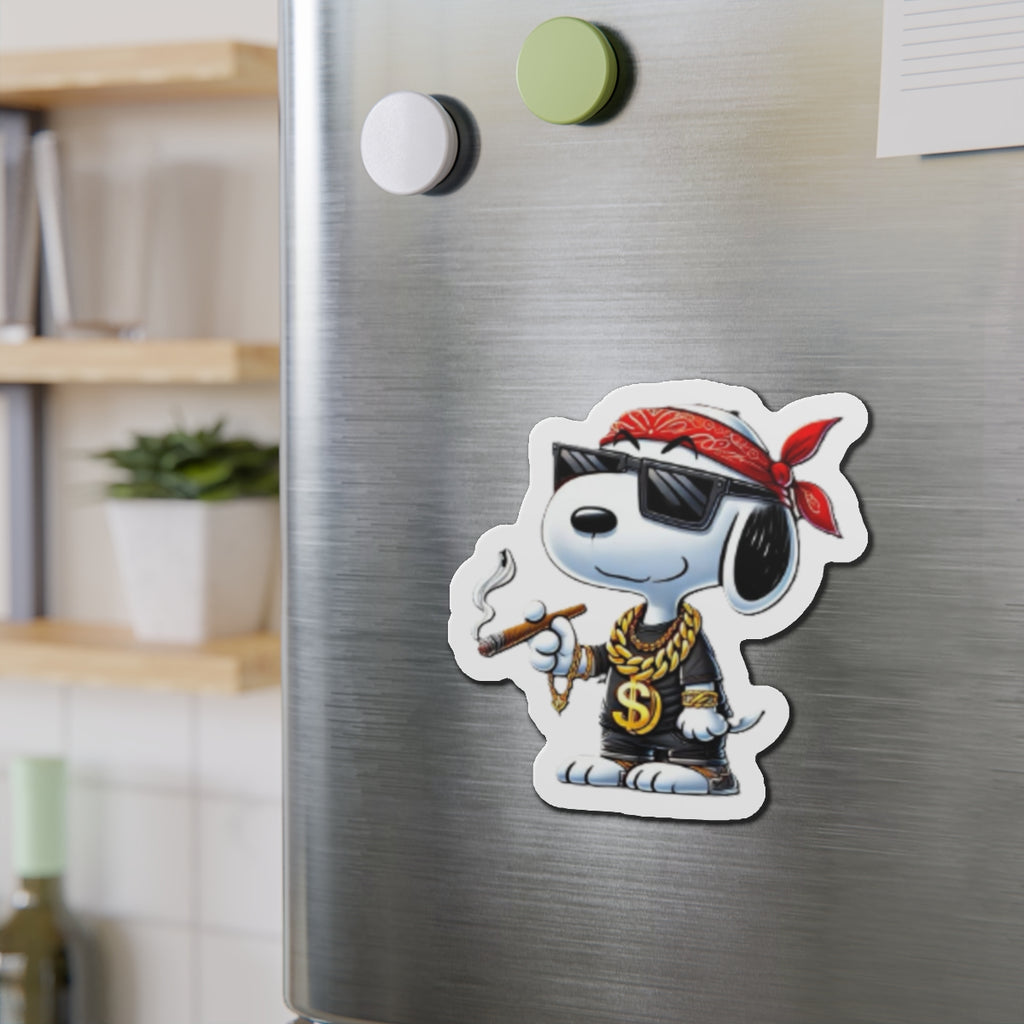 Cool Snoopy- Dog Wearing Bandana die-cut magnet | Cartoon Character Magnet