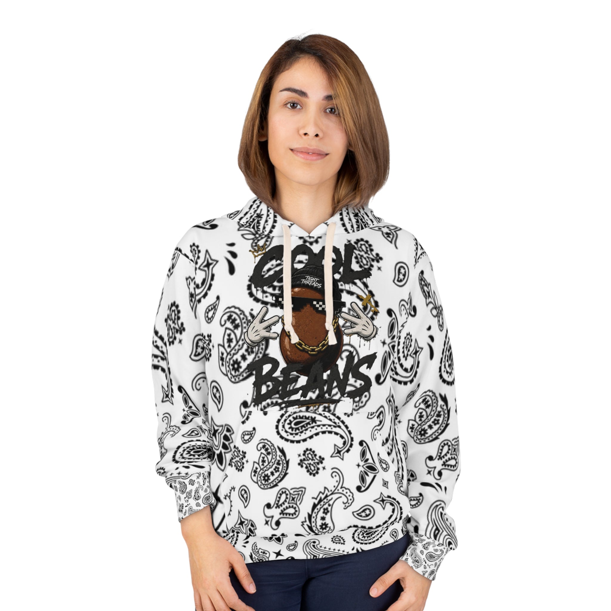 Cool Beans Bandana Paisley Pattern Hoodie | Cool Beans Bean, Tight Threads Beanie, Dope Graphic