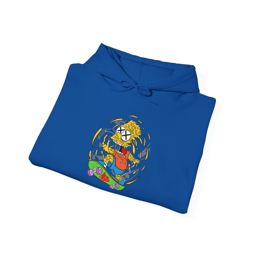 Warping Bart Simpson Skateboarding Hoodie | Retro Skateboard Illustration