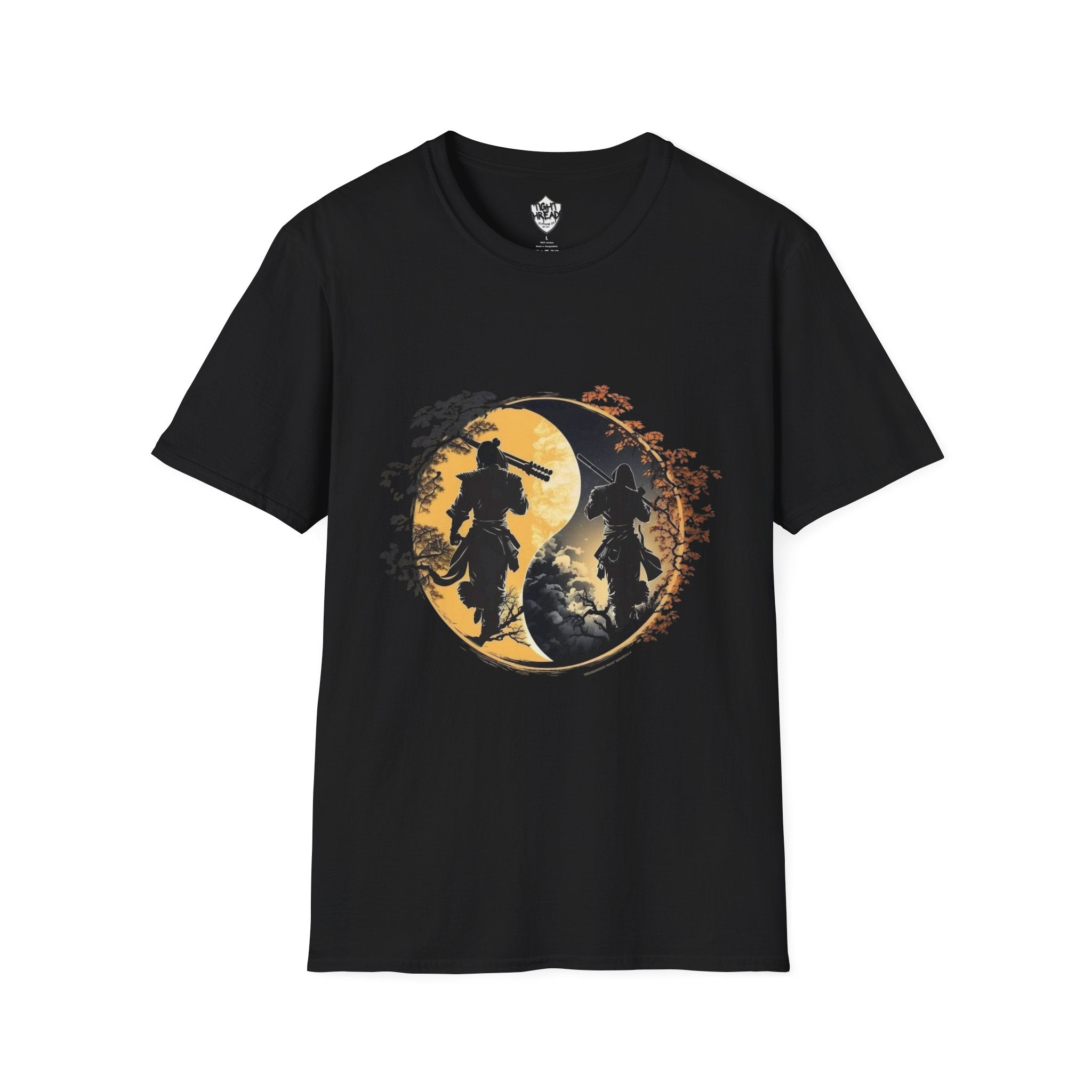 Yin Yang Samurai unisex style T-Shirt, Men and Women T-Shirt, durable and smooth fabric, casual wear.