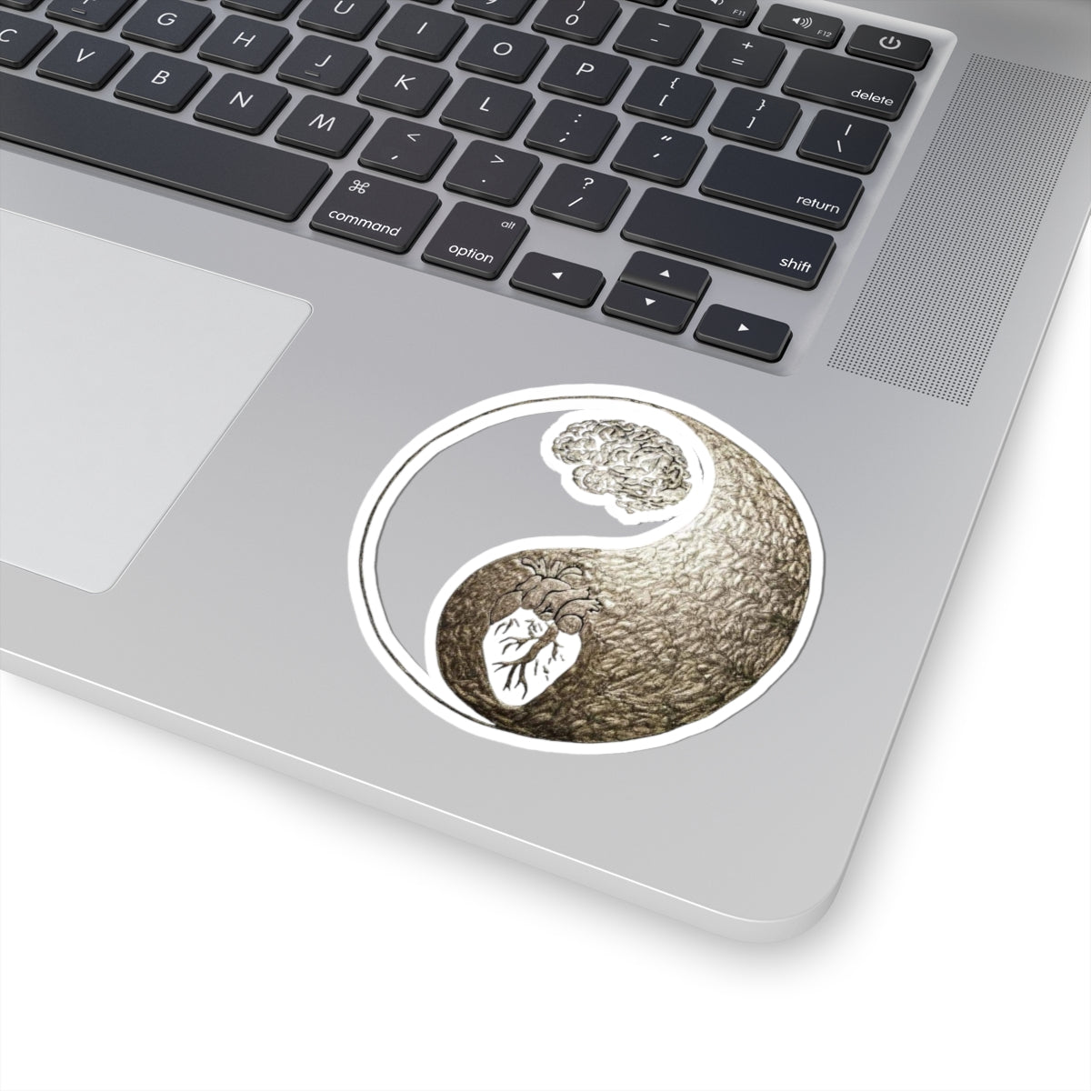 Yin Yang Kiss-Cut Stickers - Heart & Brain Design, Perfect for Laptops, Journals, Decor, Gifts, Mindfulness