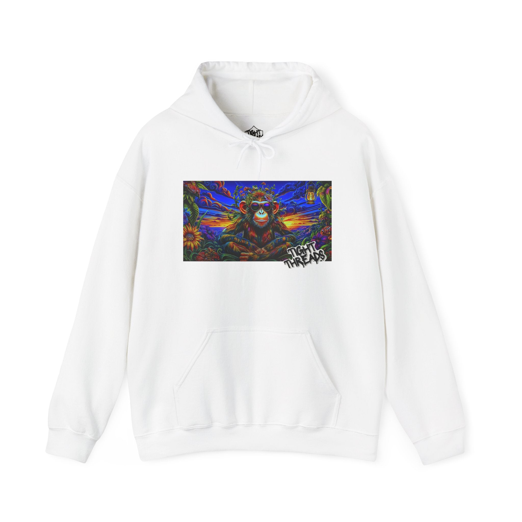 Colorful Cool Monkey Artistic Hoodie, Graphic Sweatshirt, Beach Vibe, Casual Streetwear, Cozy Gift, Unisex Hooded Sweatshirt