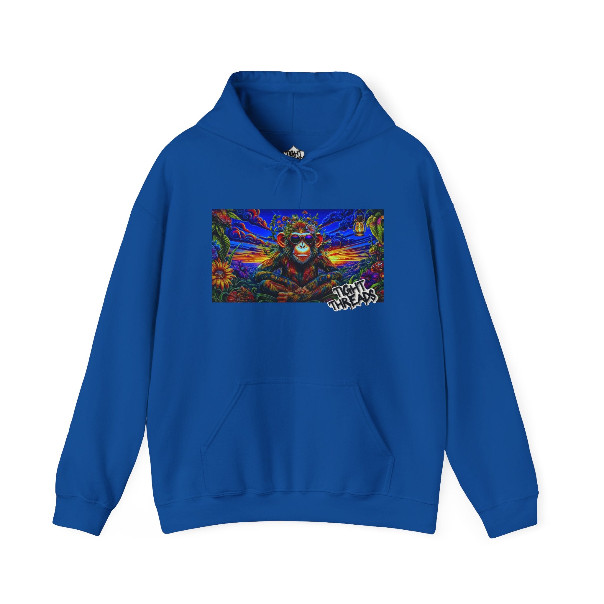Colorful Cool Monkey Artistic Hoodie, Graphic Sweatshirt, Beach Vibe, Casual Streetwear, Cozy Gift, Unisex Hooded Sweatshirt