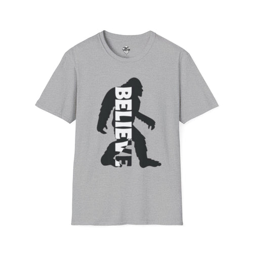 Bigfoot Believe T-Shirt | Sasquatch Silhouette Typography