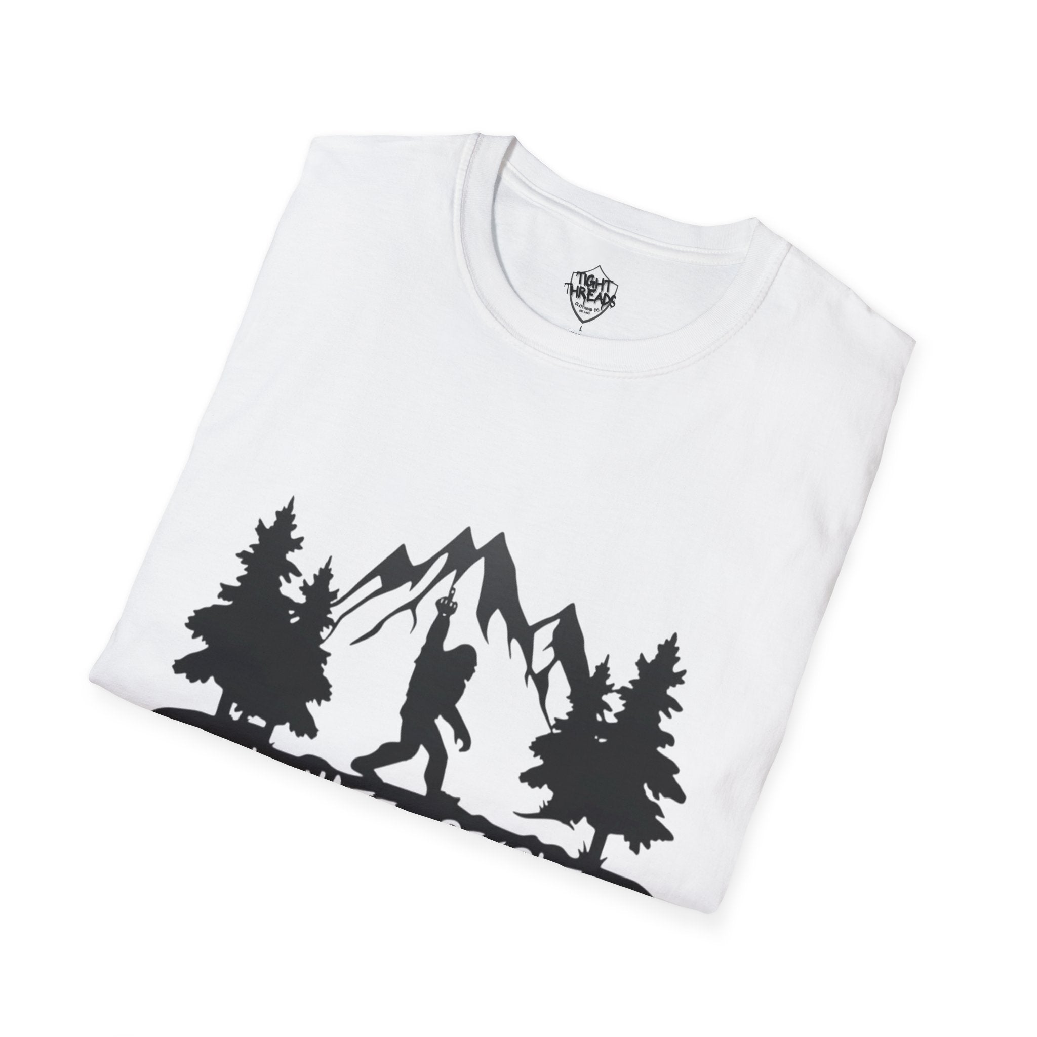 Bigfoot I Hate People mountain silhouette T-Shirt | hiker outdoors trees