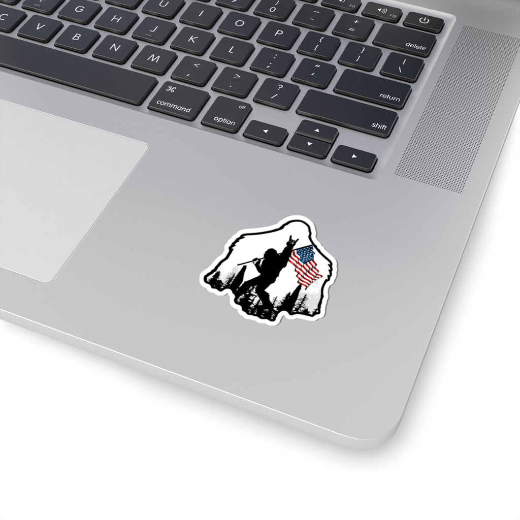 Soldier Silhouette with American Flag Sticker | Kiss-Cut Vinyl