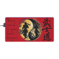 Samurai Yin Yang LED Gaming Mouse Pad | Warrior Silhouette, Kanji, Motivational Quote