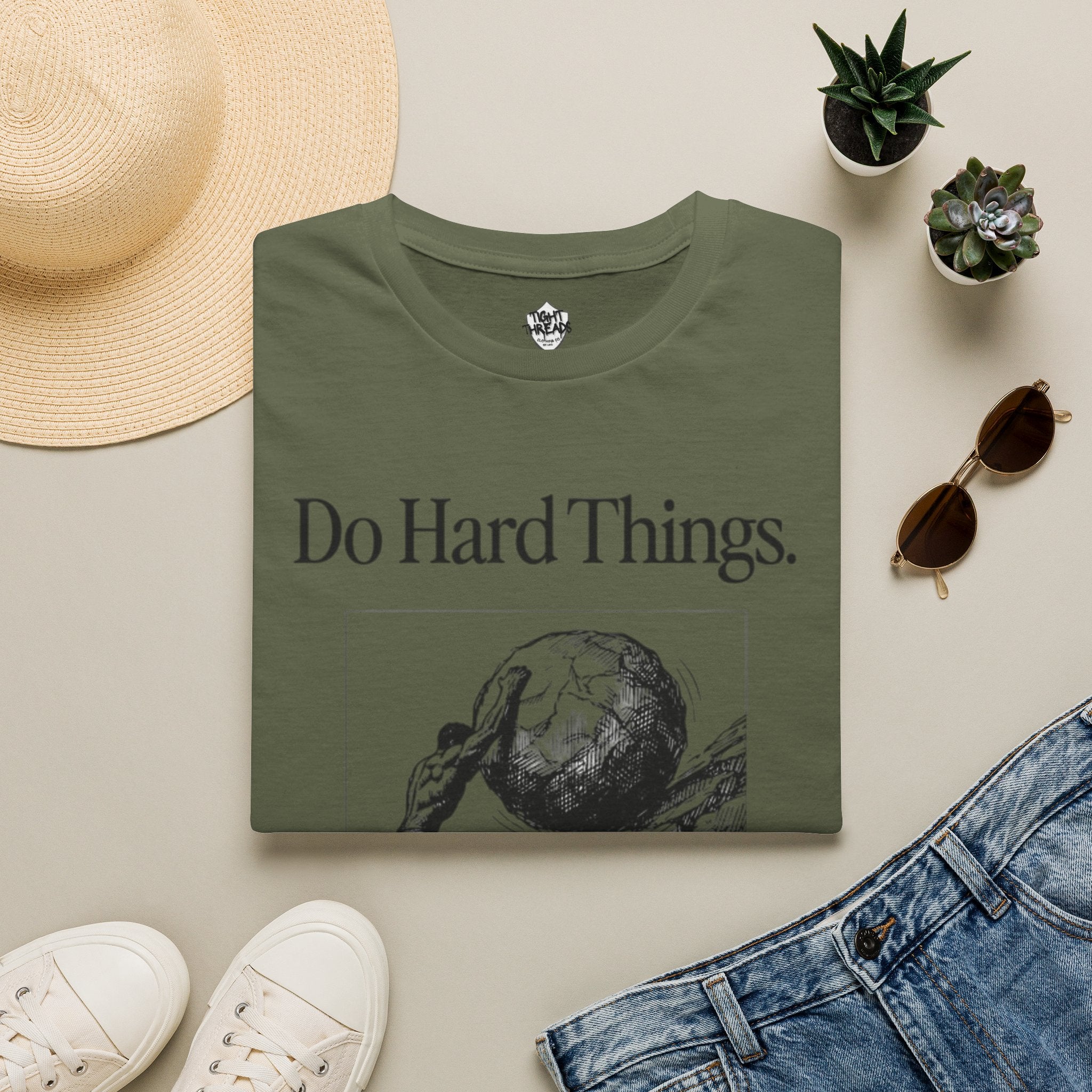 Do Hard Things Inspirational Unisex T-Shirt: Motivational Gym Tee, Casual Workout Shirt, Positive Apparel